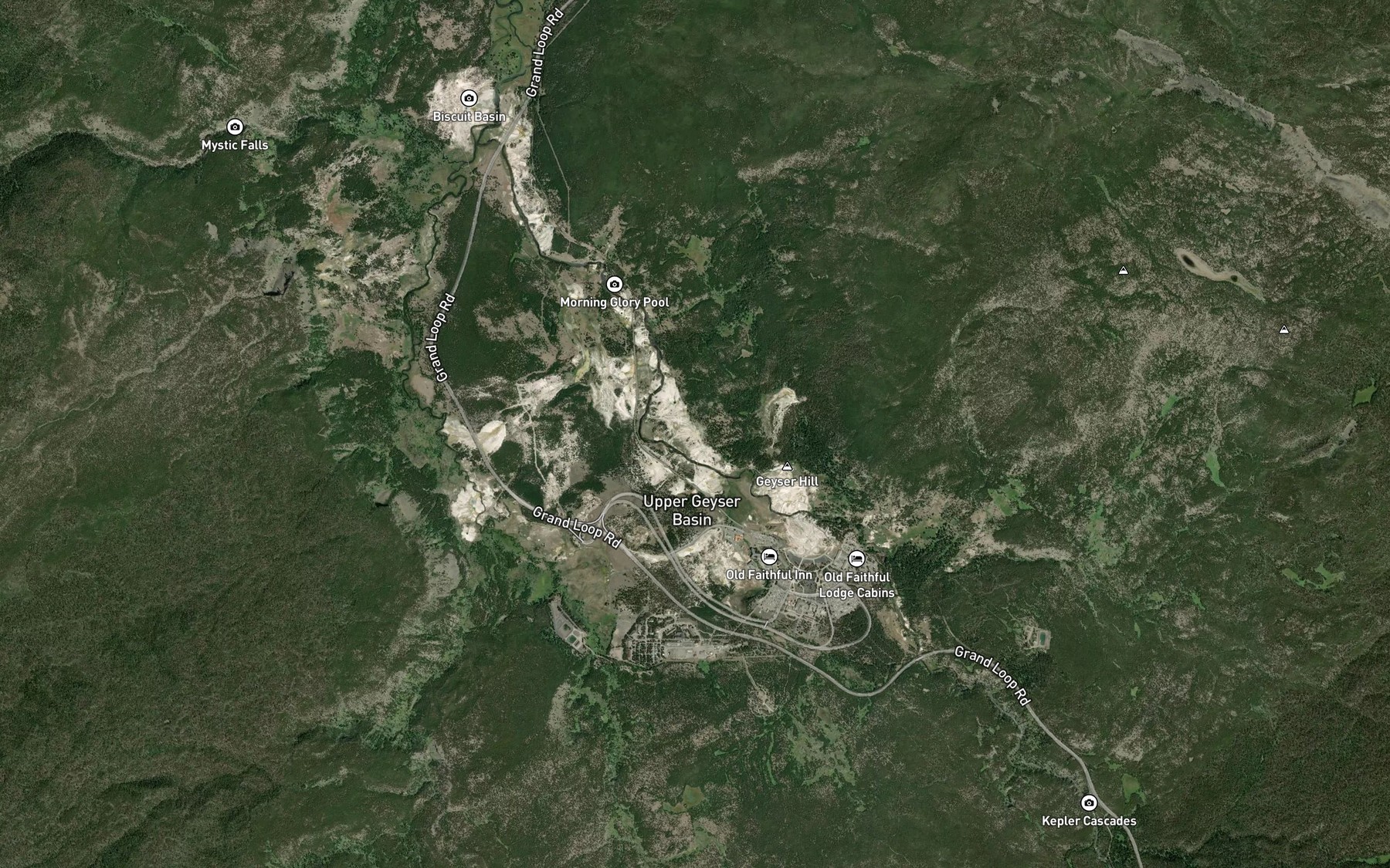 Satellite map of the North Triplet Geyser (historical)