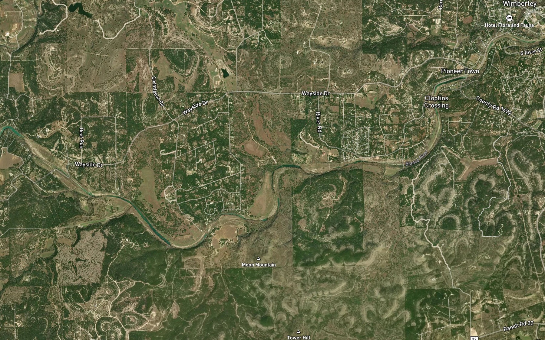 Satellite map of the Elm Creek