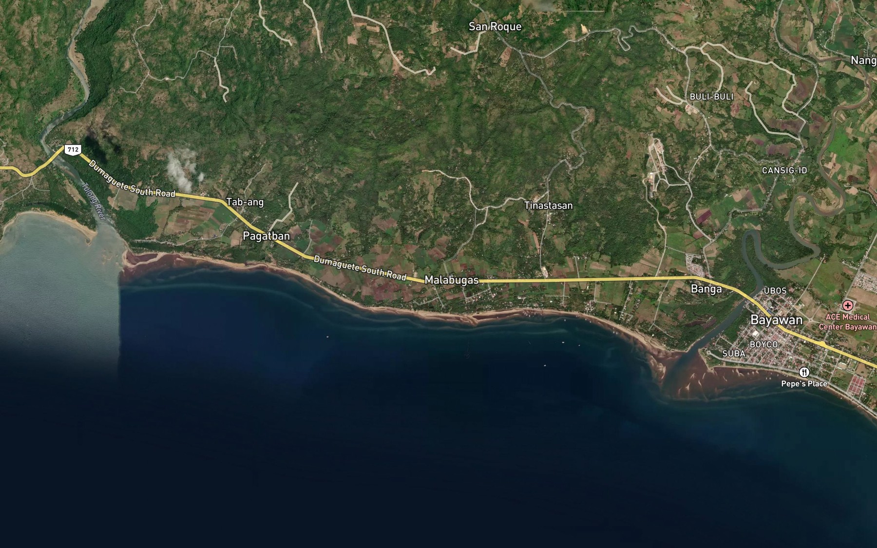 Satellite map of the Camalan River