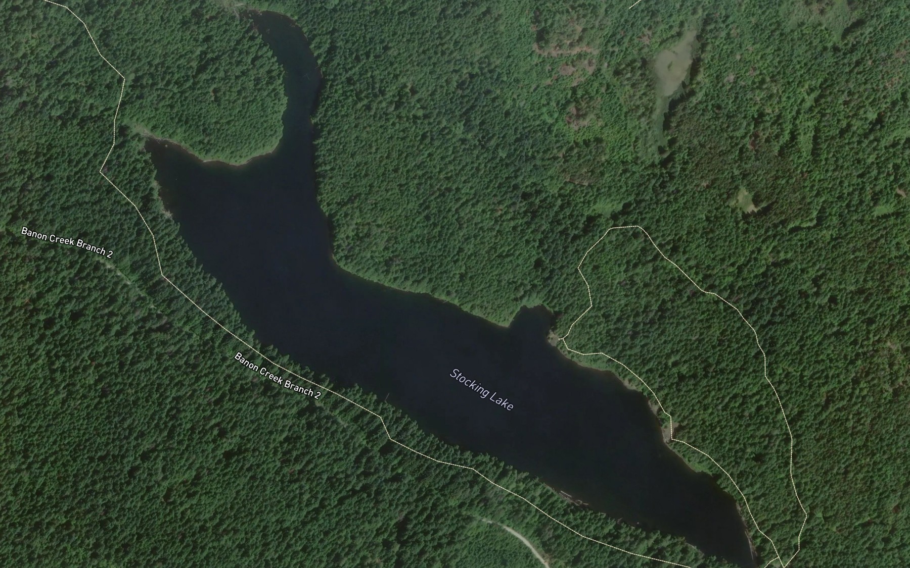 Satellite map of the Stocking Lake