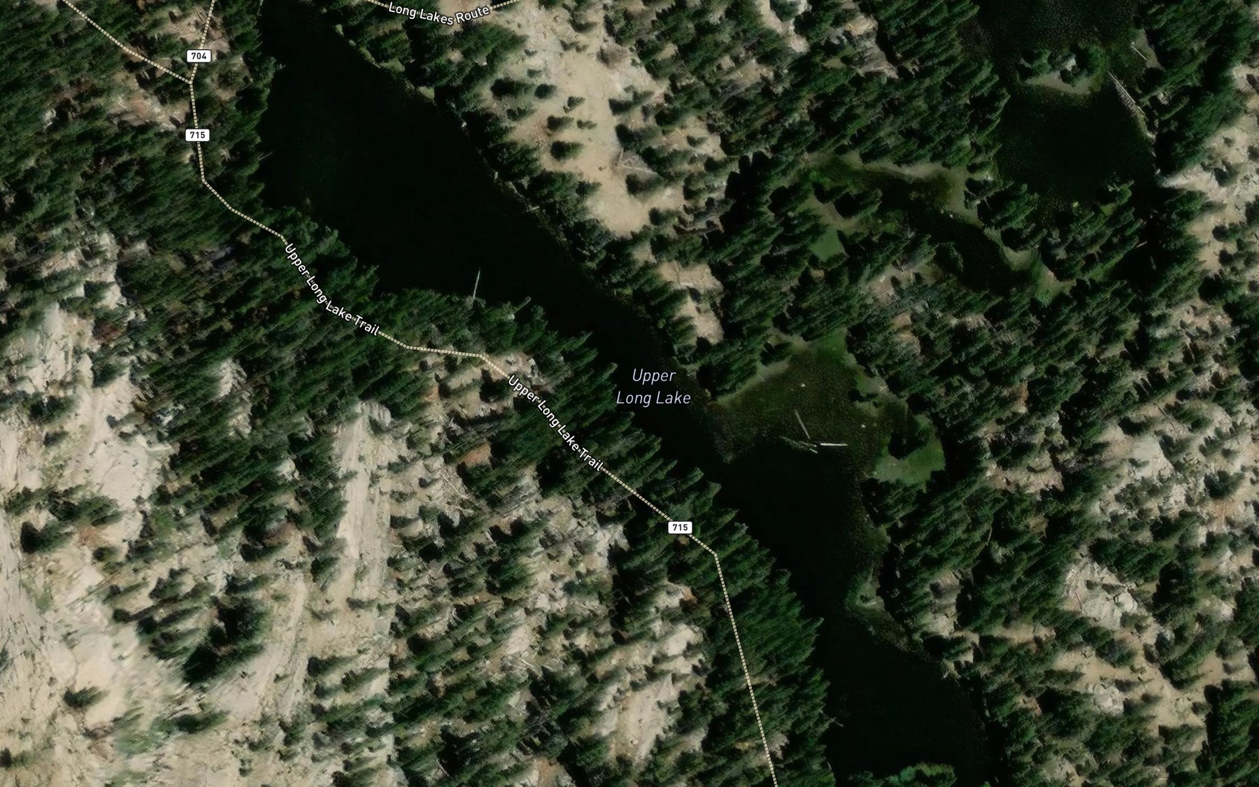 Satellite map of the Upper Long Lake