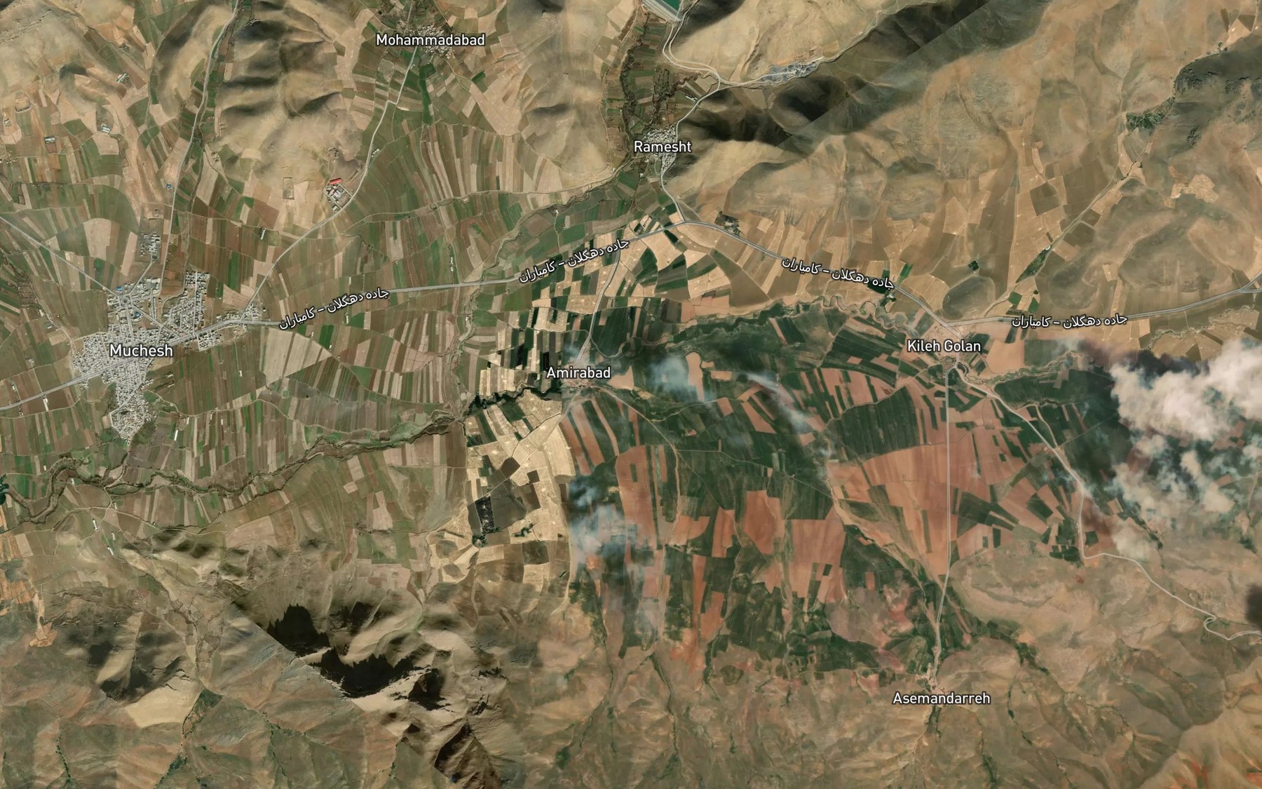 Satellite map of the Darreh-ye Borj `Ali