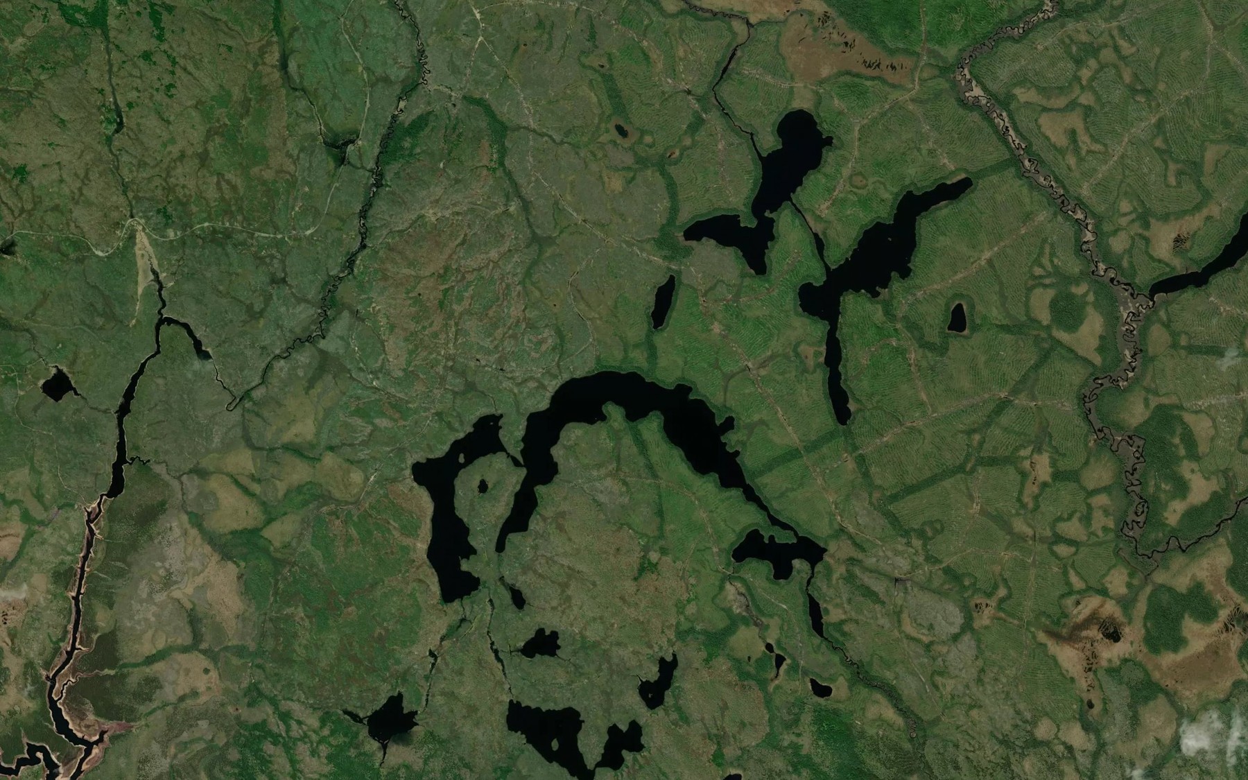 Satellite map of the Lac Deux Milles