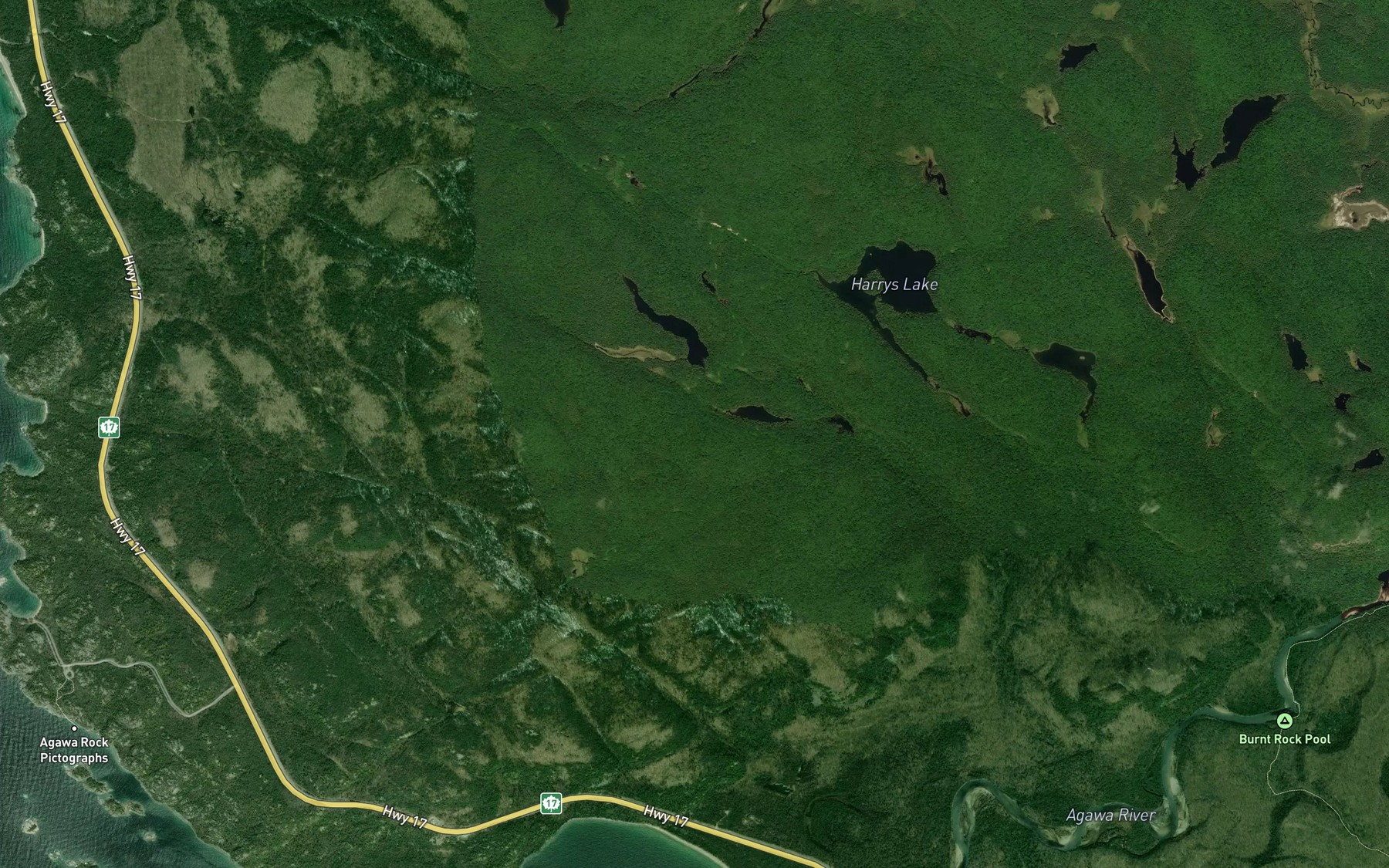 Satellite map of the The Duck Ponds