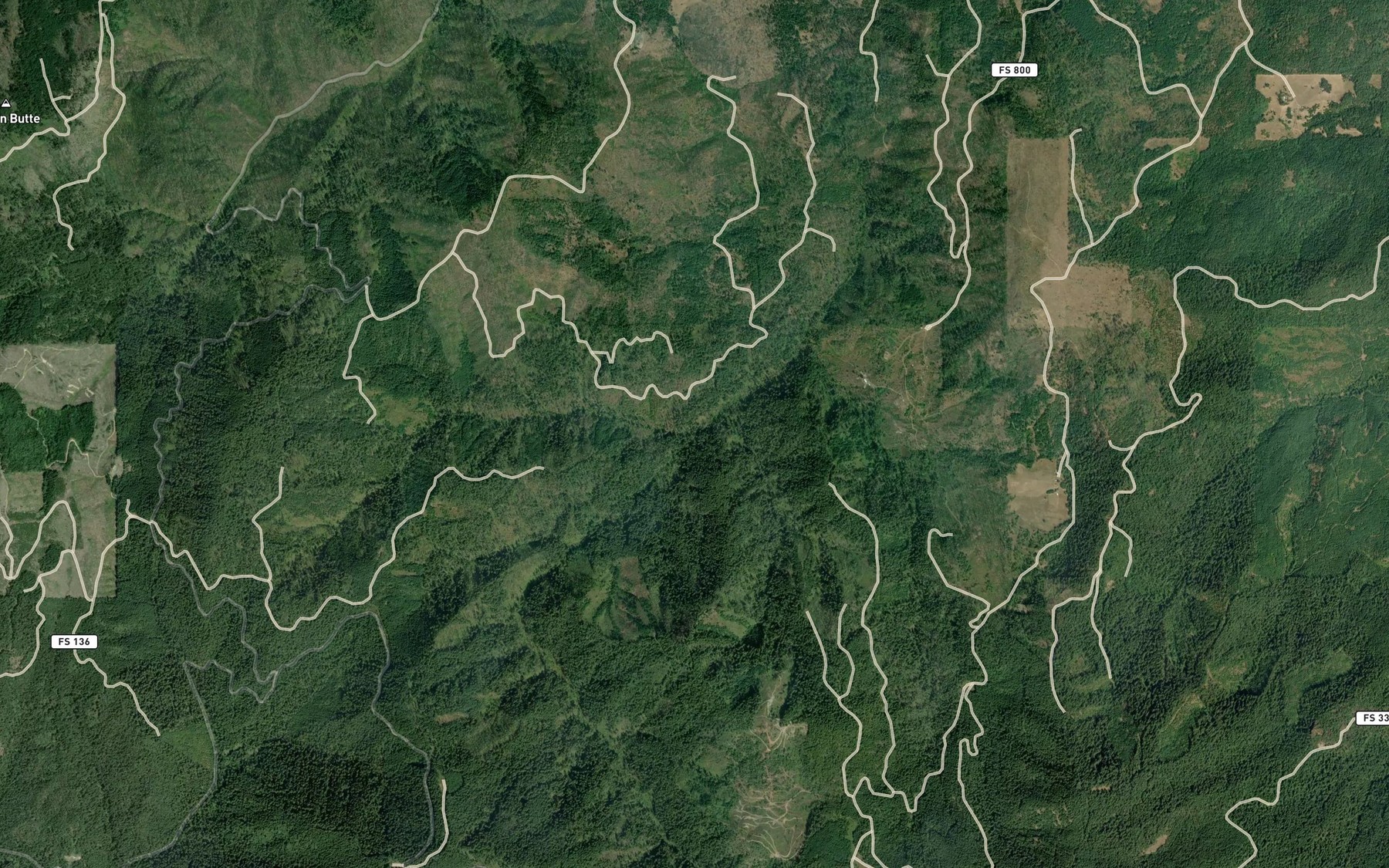 Satellite map of the Granite Creek