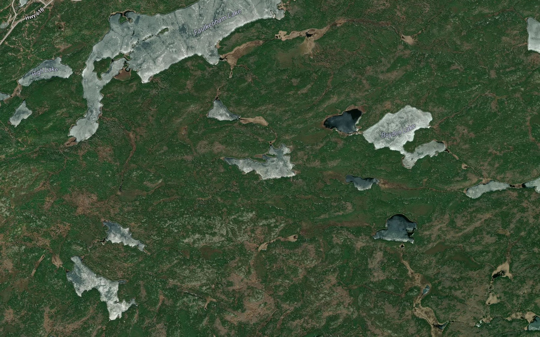 Satellite map of the Bouzan Lake