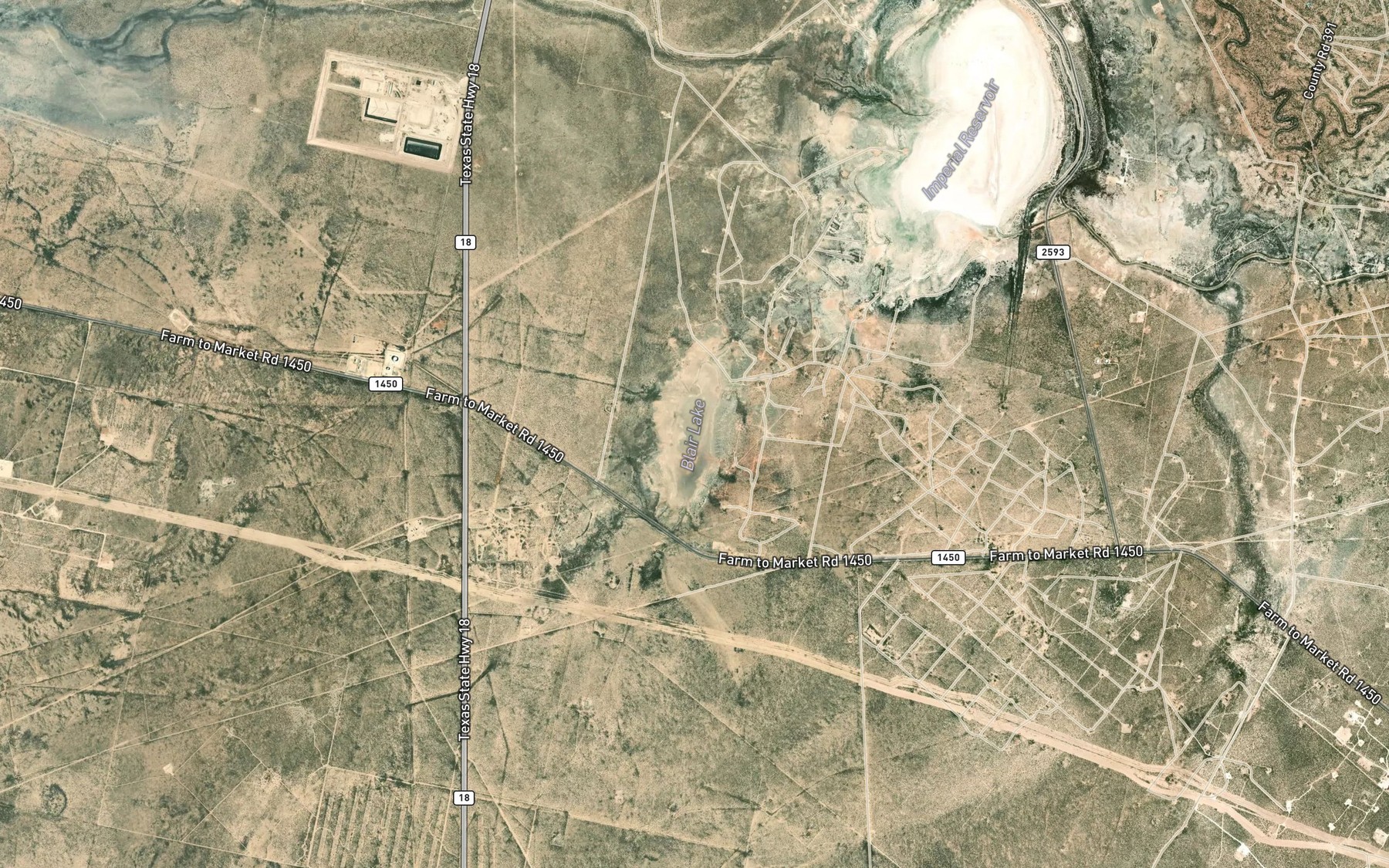 Satellite map of the Blair Lake