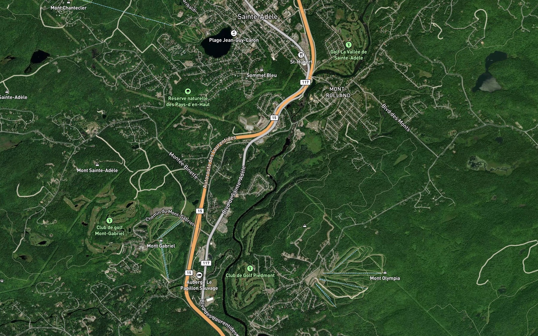 Satellite map of the Ruisseau Saint-Louis