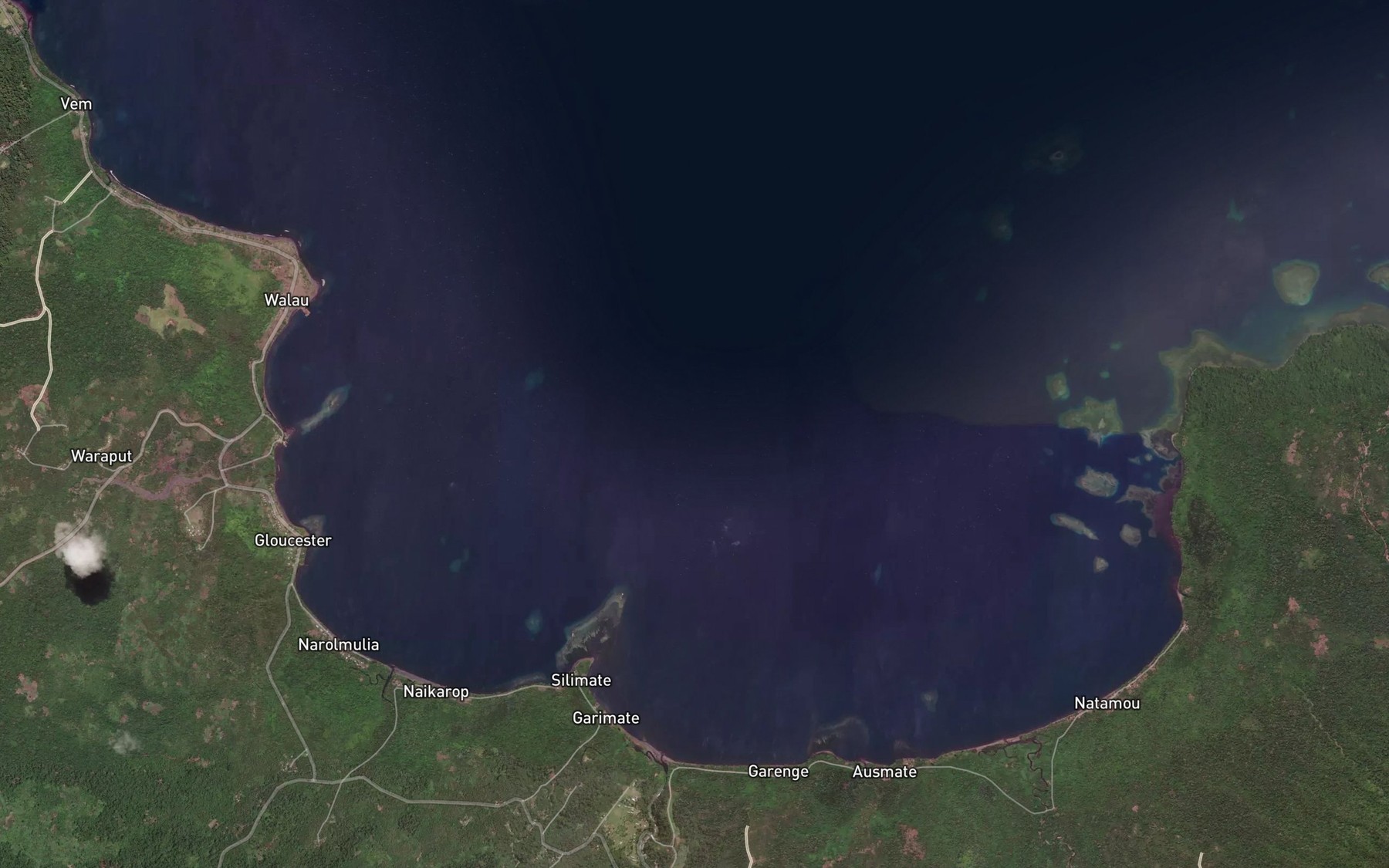 Satellite map of the Borgen Bay
