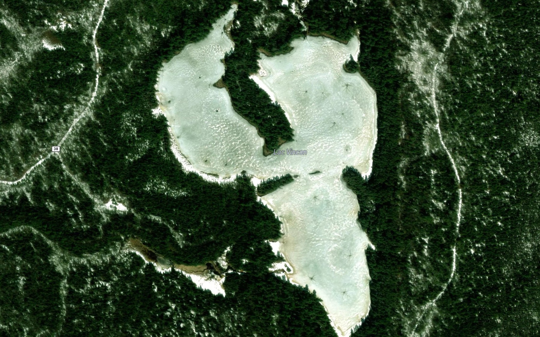 Satellite map of the Lac Vincon