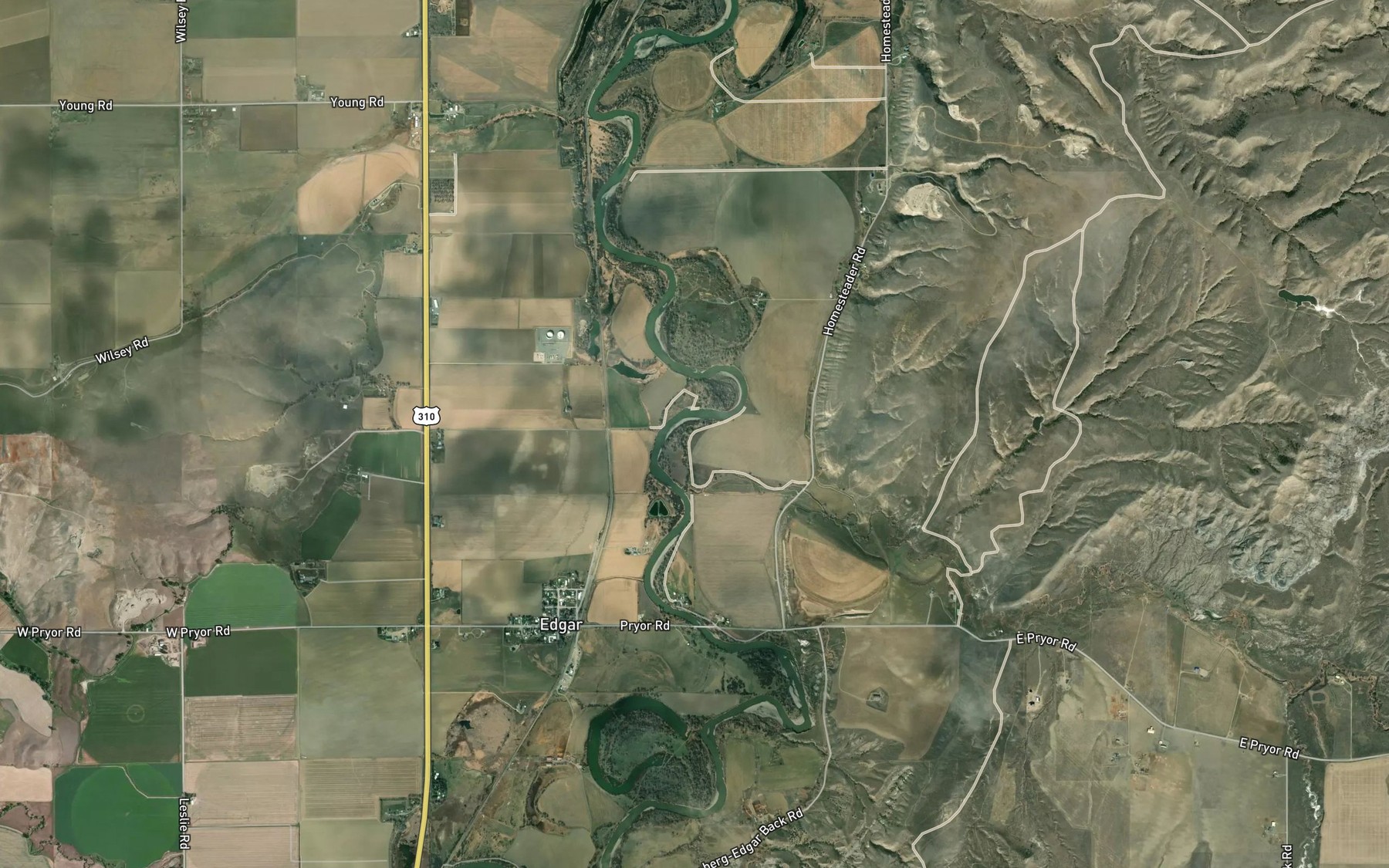 Satellite map of the Five Mile Creek