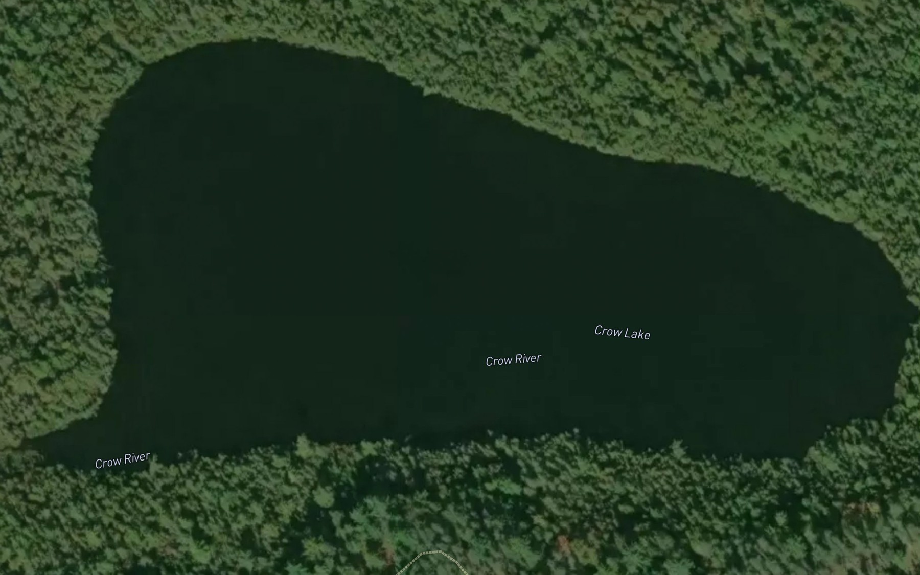 Satellite map of the Crow Lake