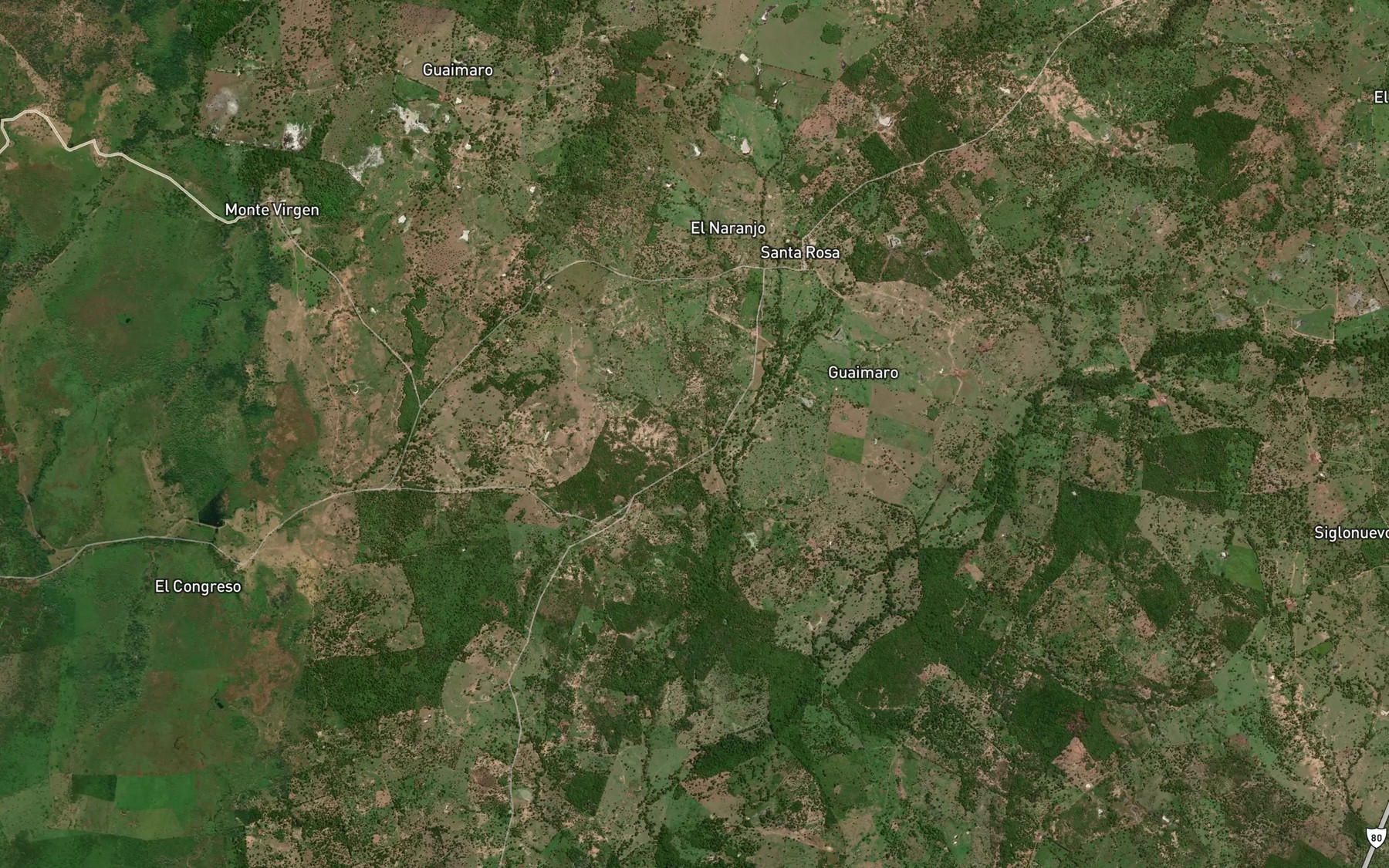 Satellite map of the Arroyo Santa Rosa