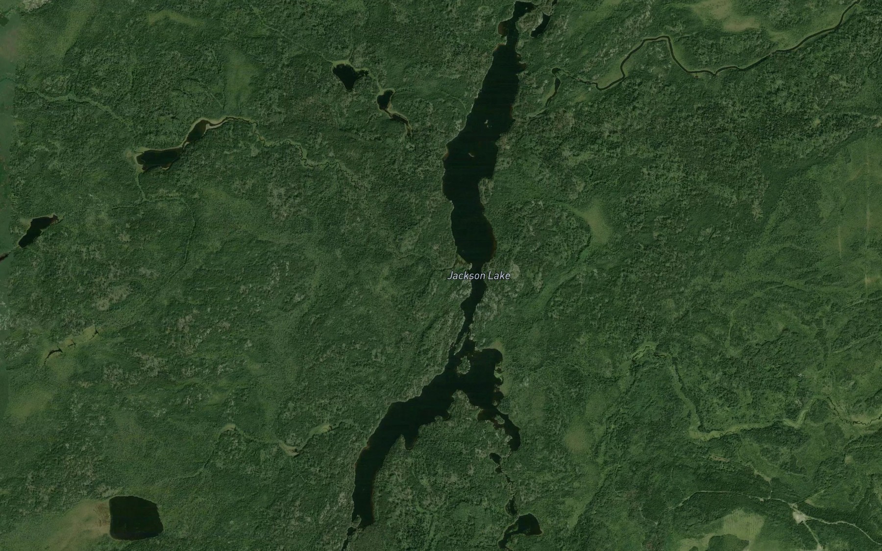 Satellite map of the Jackson Lake