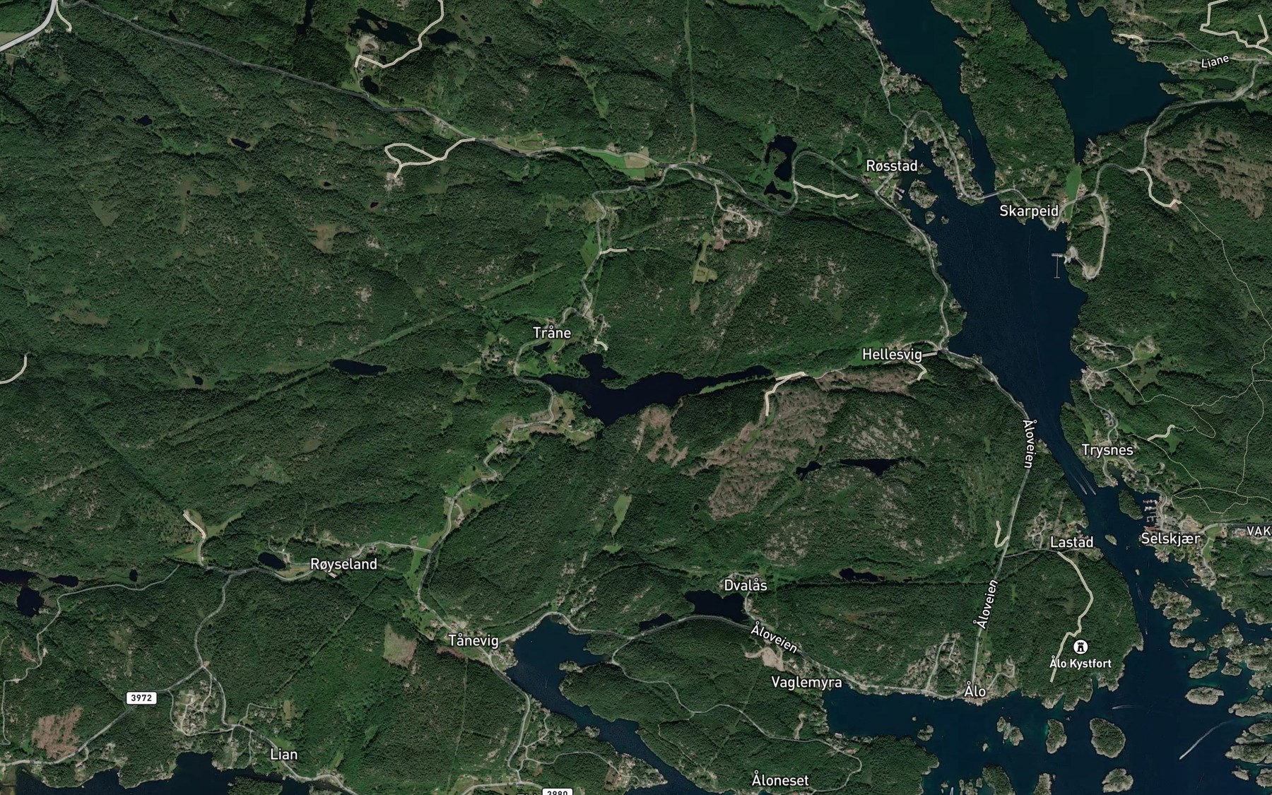 Satellite map of the Tranevannet