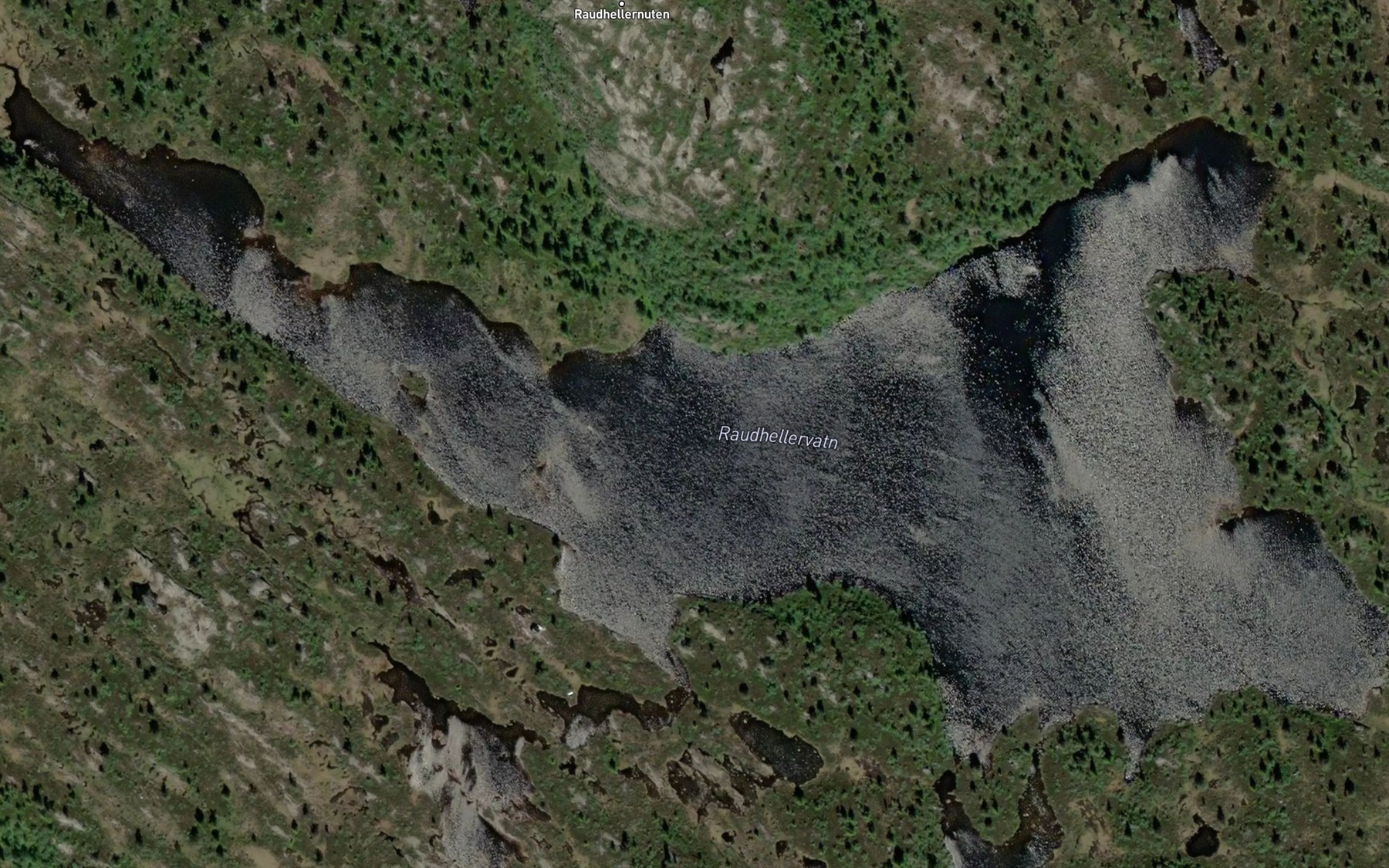 Satellite map of the Raudhellervatn