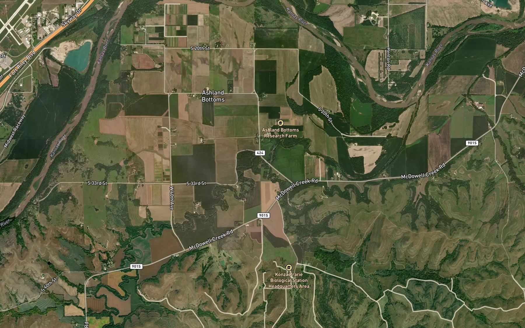 Satellite map of the Kings Creek