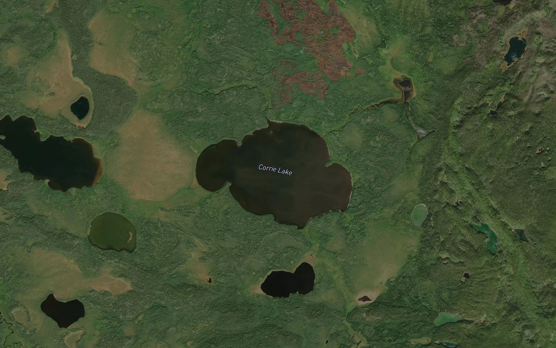 Satellite map of the Corrie Lake