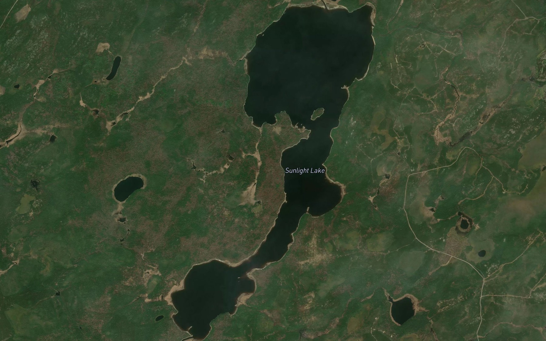 Satellite map of the Sunlight Lake