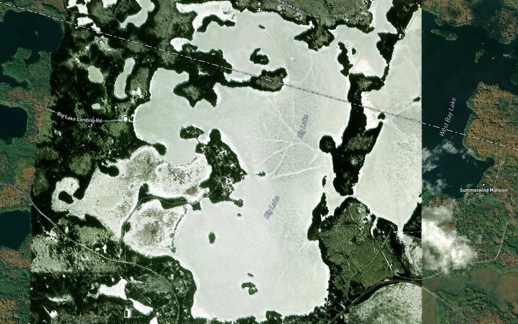 Satellite map of the Big Lake