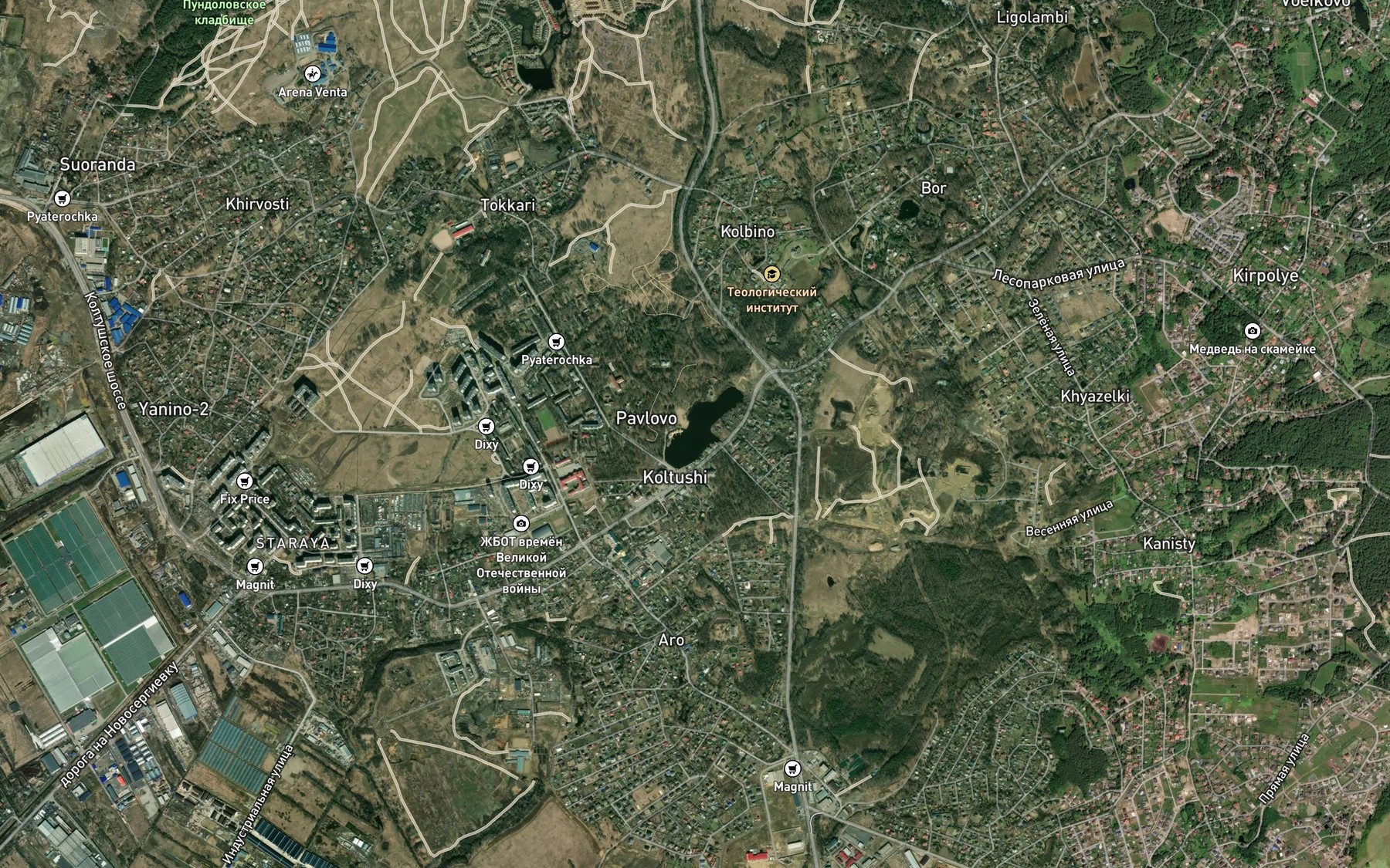 Satellite map of the Oz. Koltushi