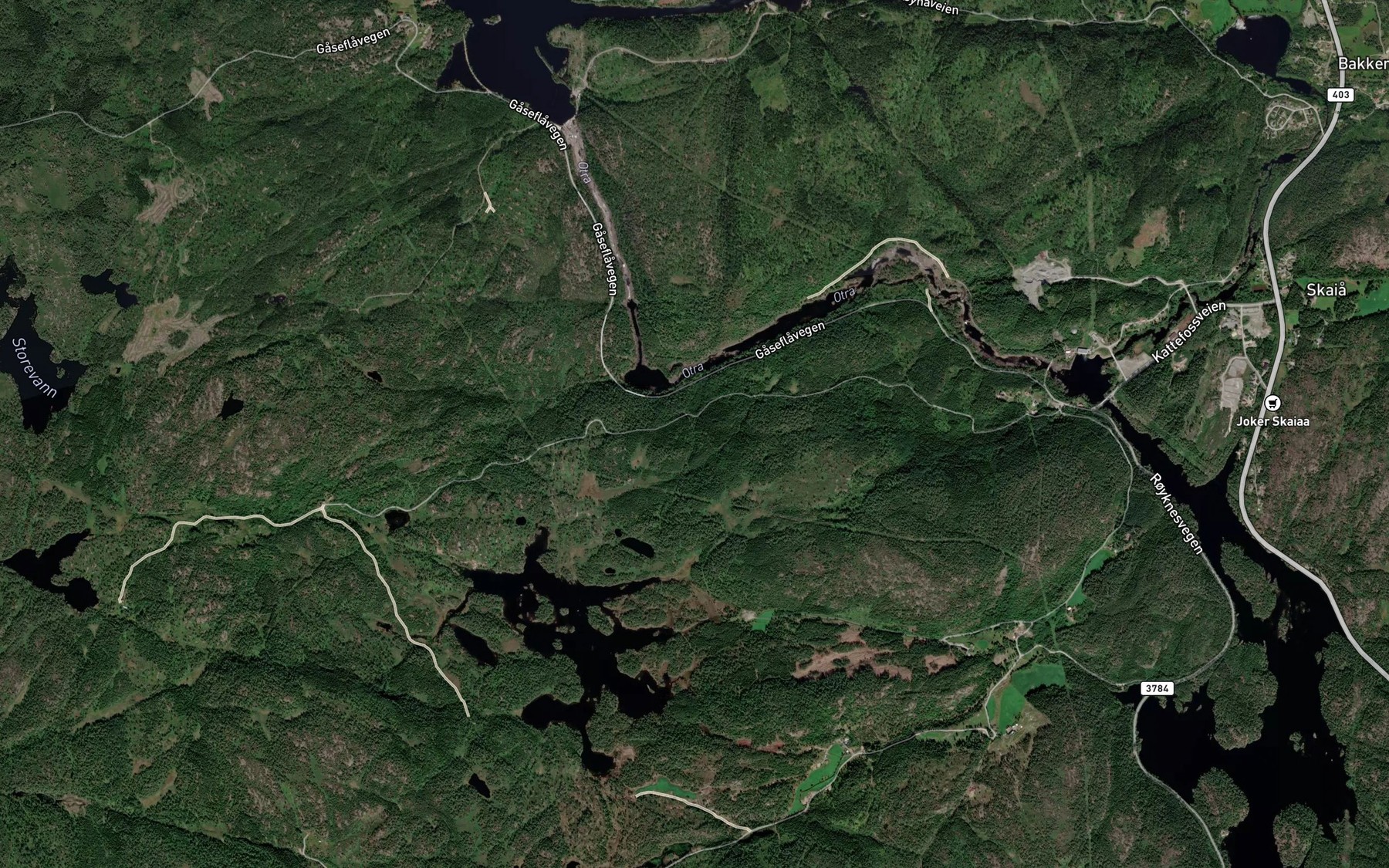 Satellite map of the Ormebekken