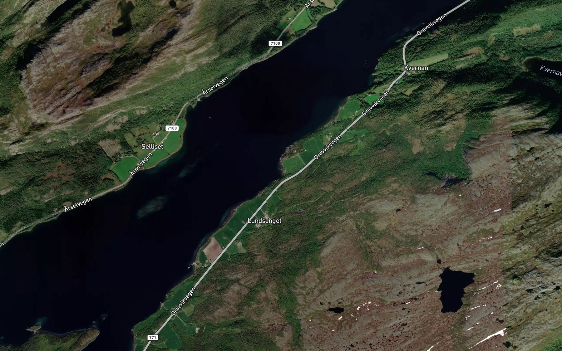 Satellite map of the Kjelvika