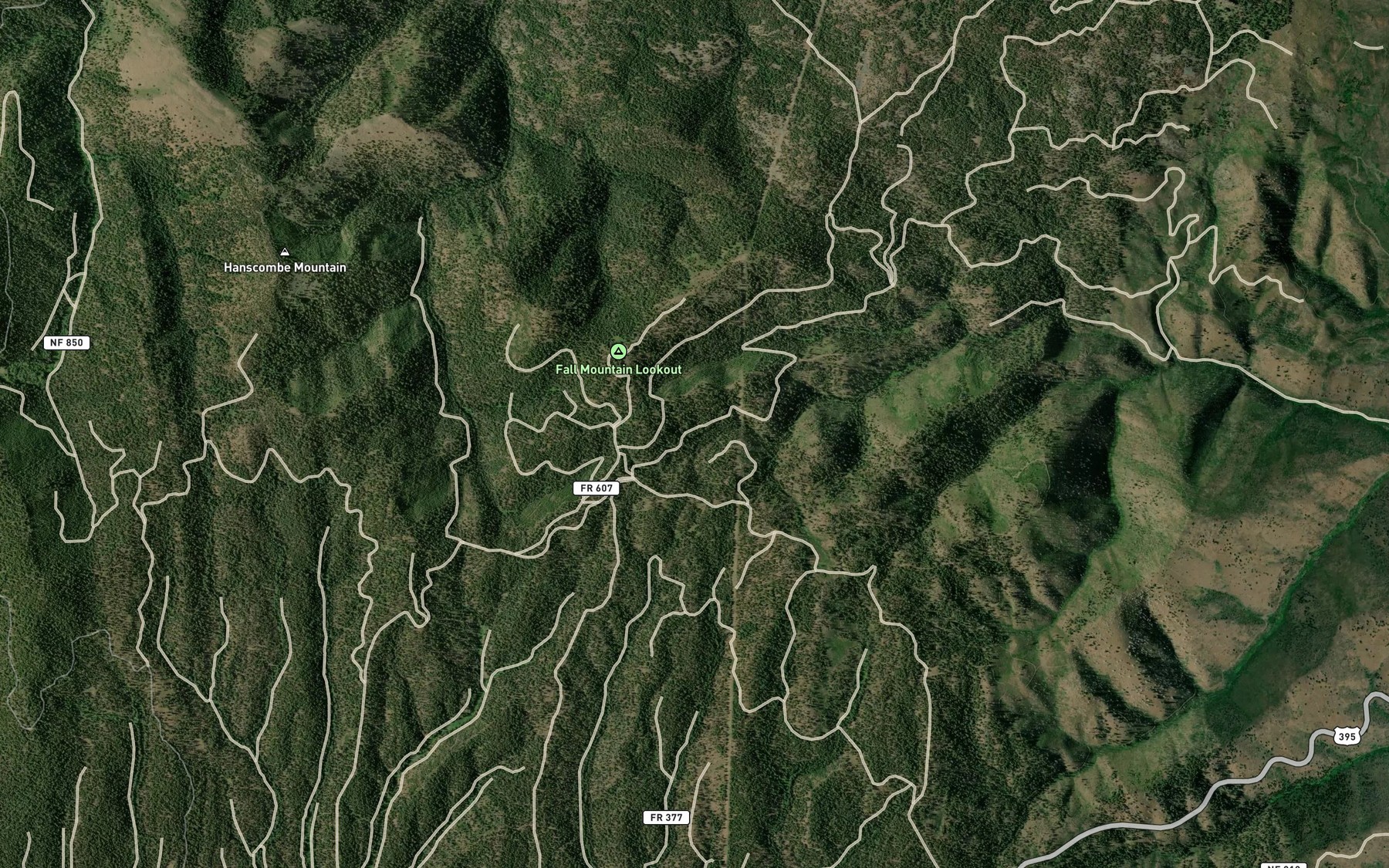 Satellite map of the Fall Mountain Spring