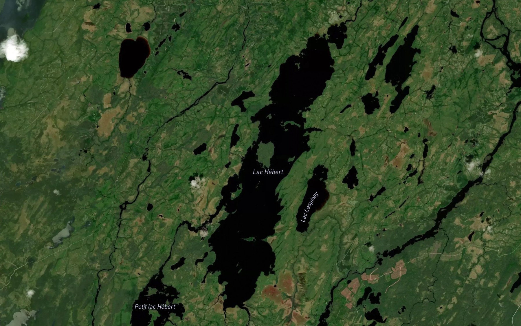 Satellite map of the Lac Hebert