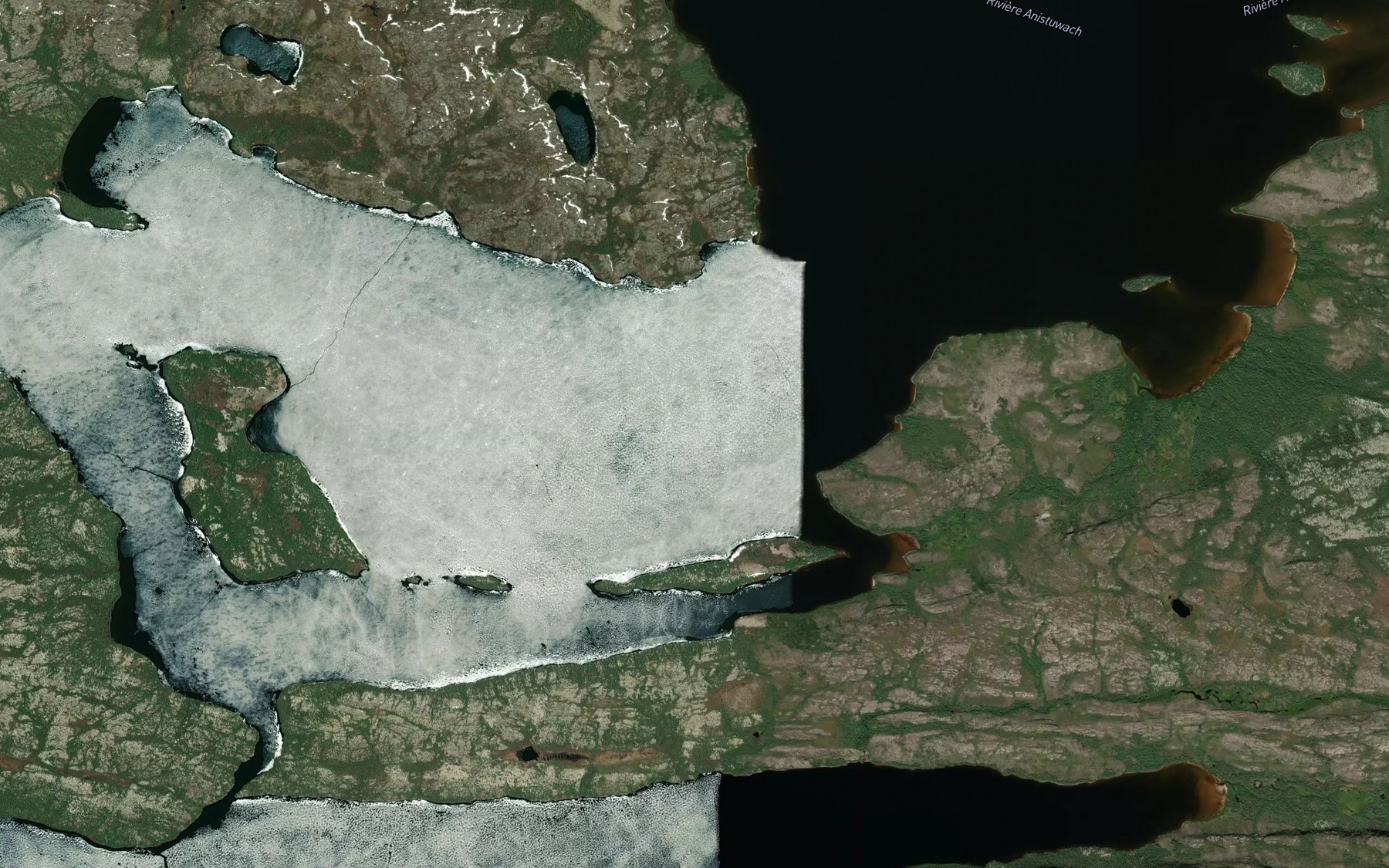 Satellite map of the Lac Kwakutuwaw