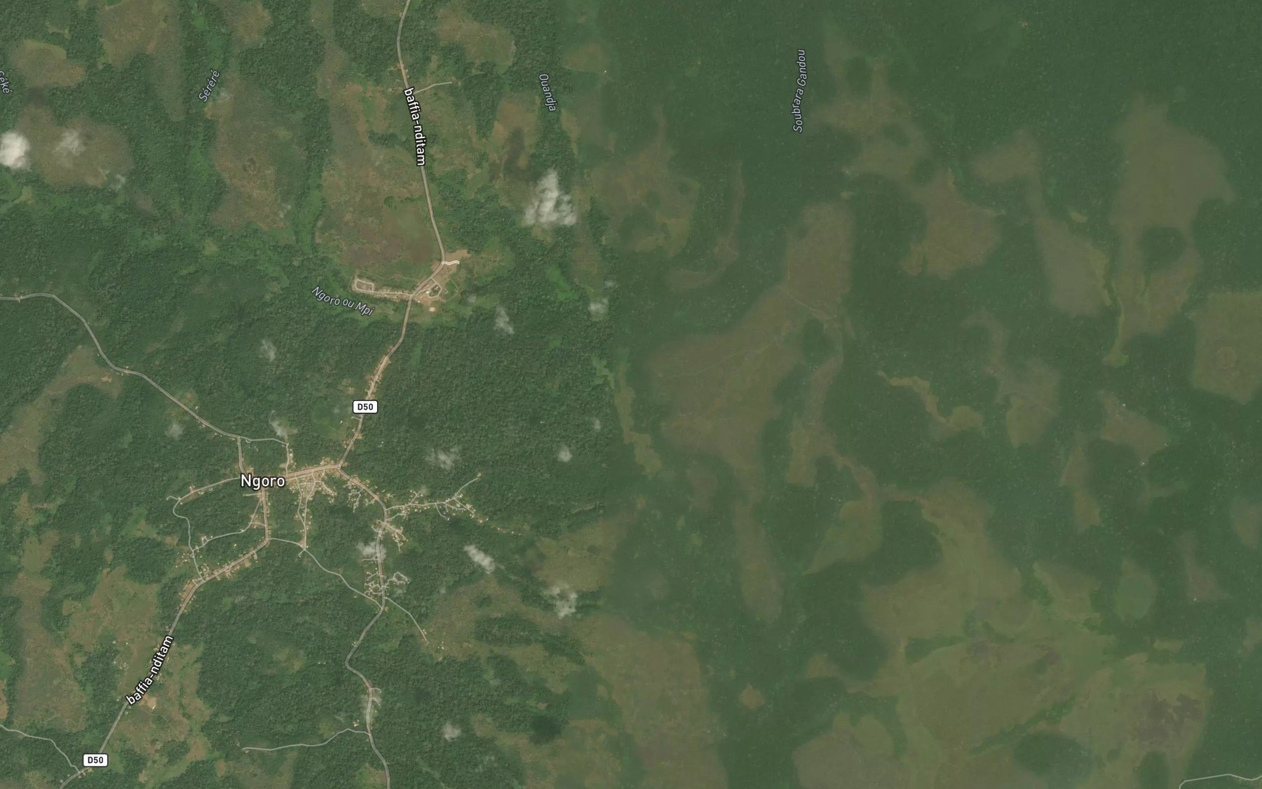 Satellite map of the Soubrara Gandou