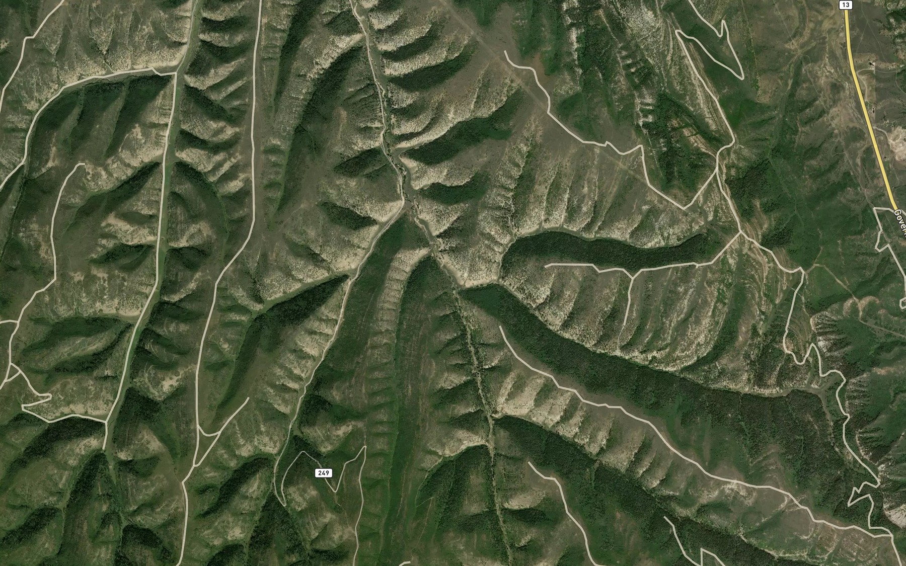 Satellite map of the Coughs Creek
