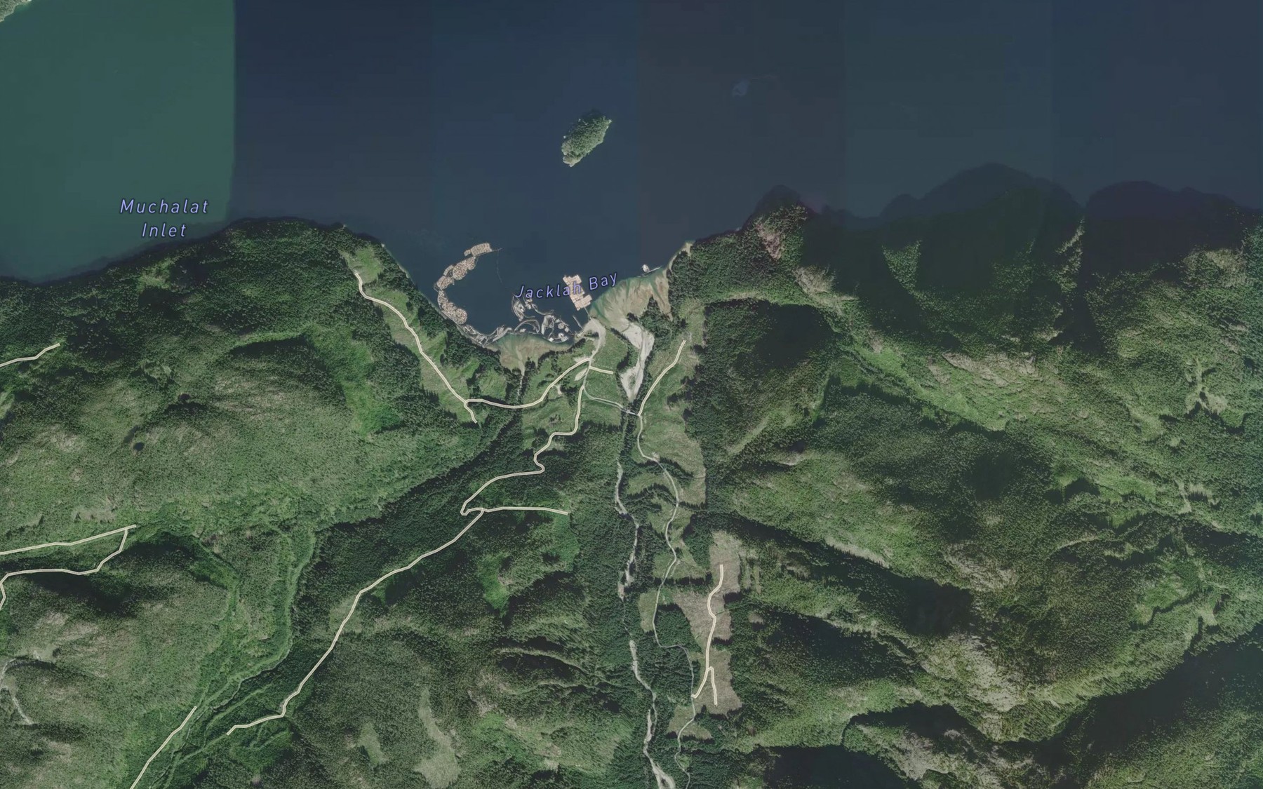 Satellite map of the Jacklah River