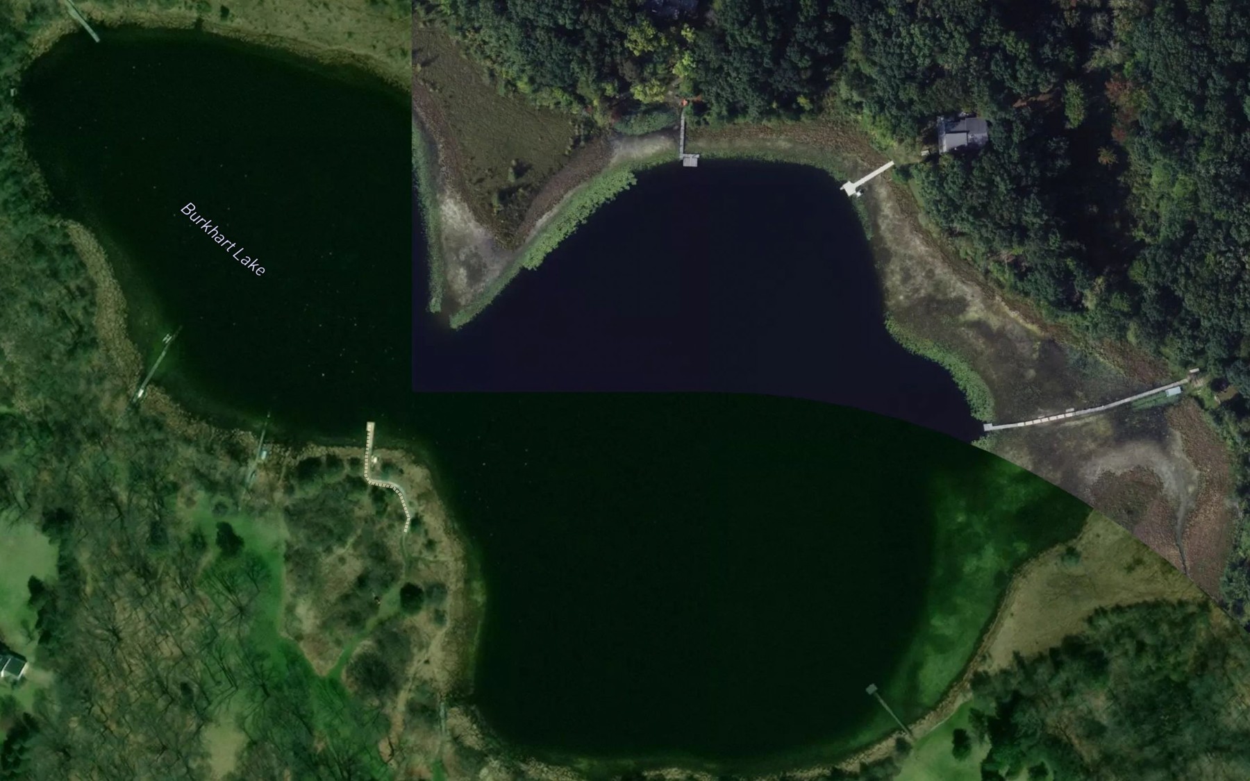 Satellite map of the Burkhart Lake