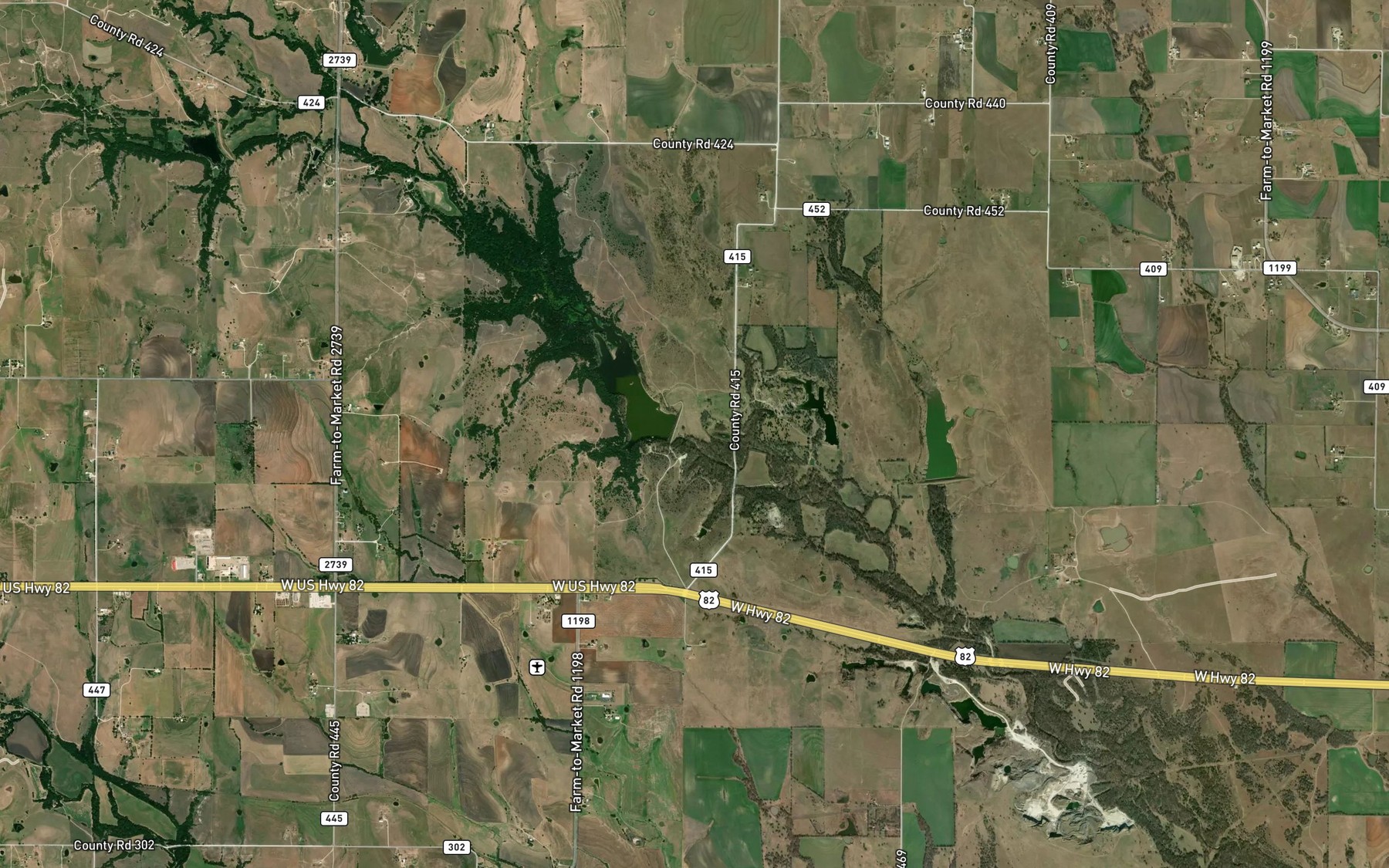 Satellite map of the Soil Conservation Service Site 7c Reservoir