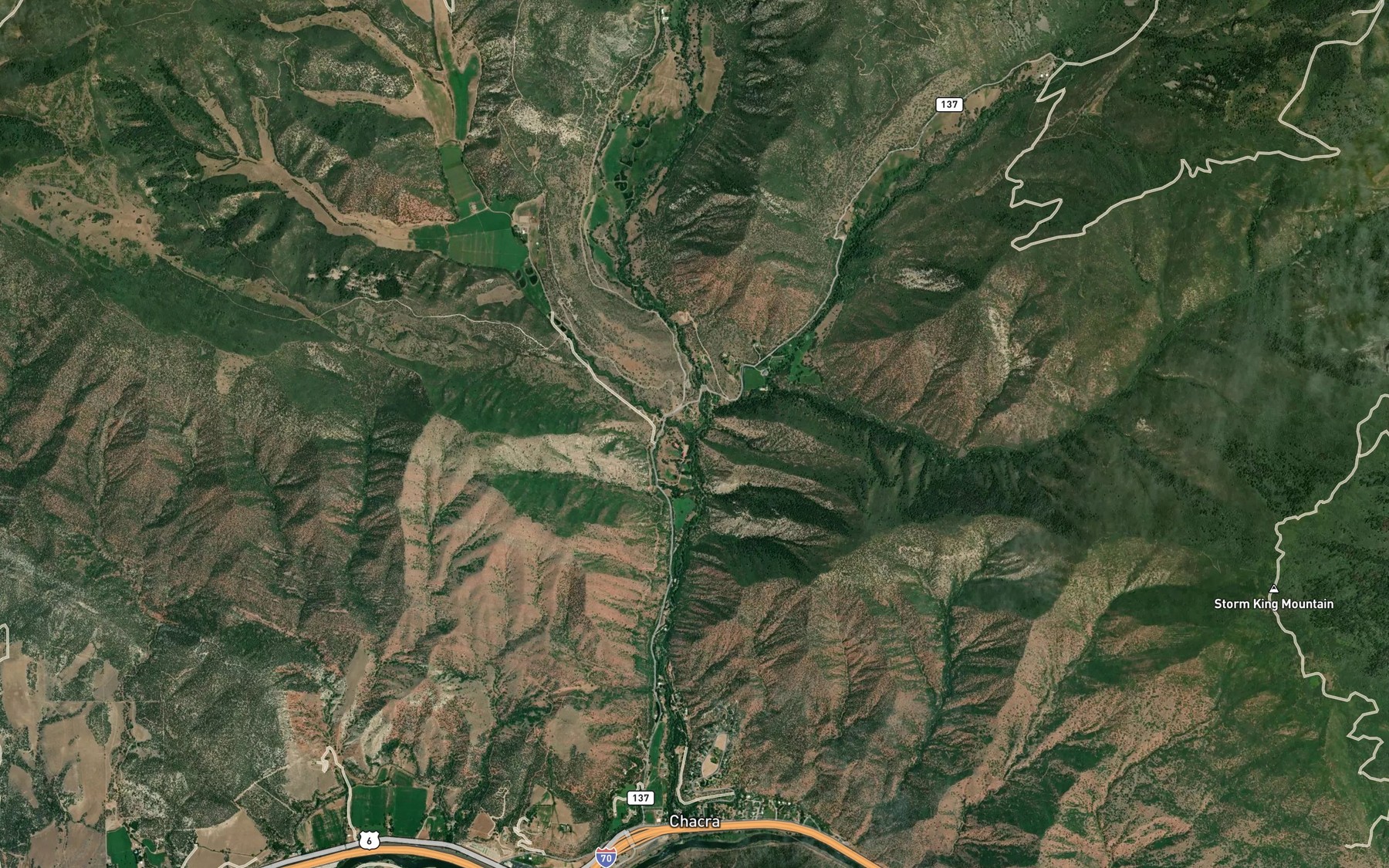 Satellite map of the Bearwallow Creek