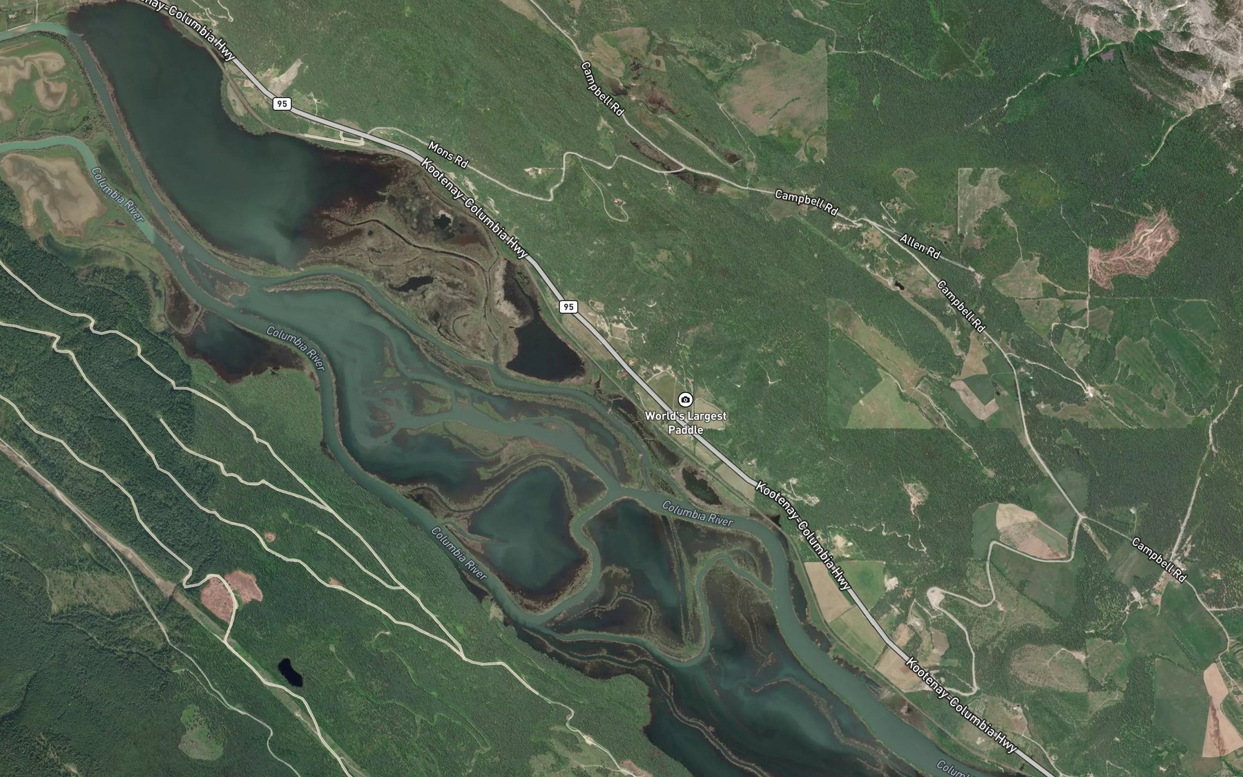 Satellite map of the Carbonate Creek