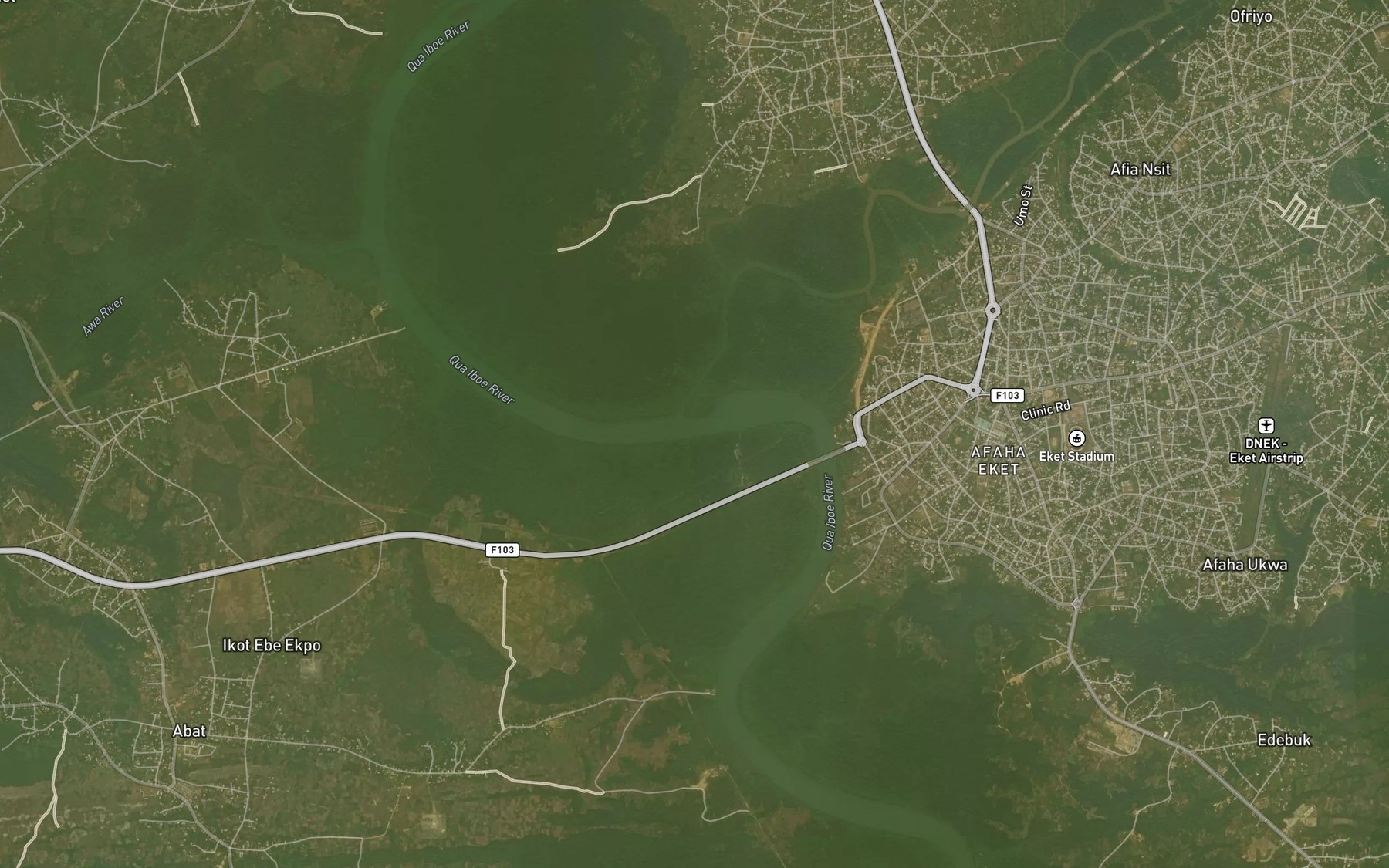 Satellite map of the Ubium Creek