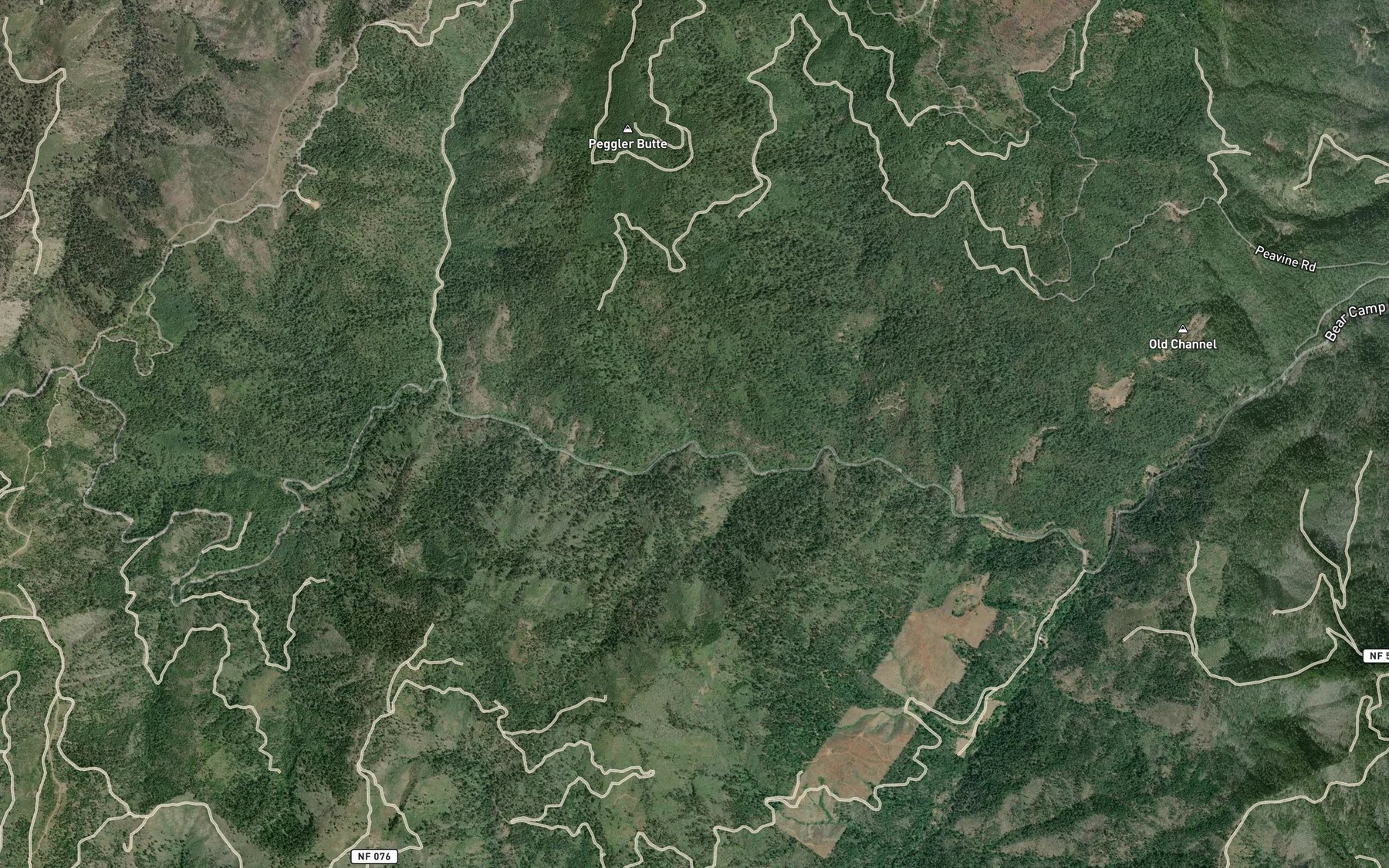 Satellite map of the Birch Creek