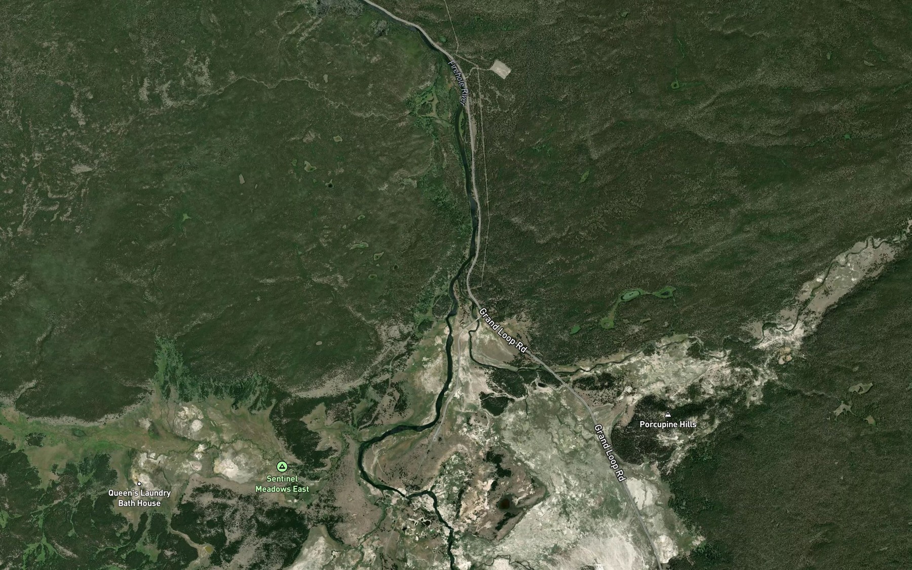 Satellite map of the Nez Perce Creek
