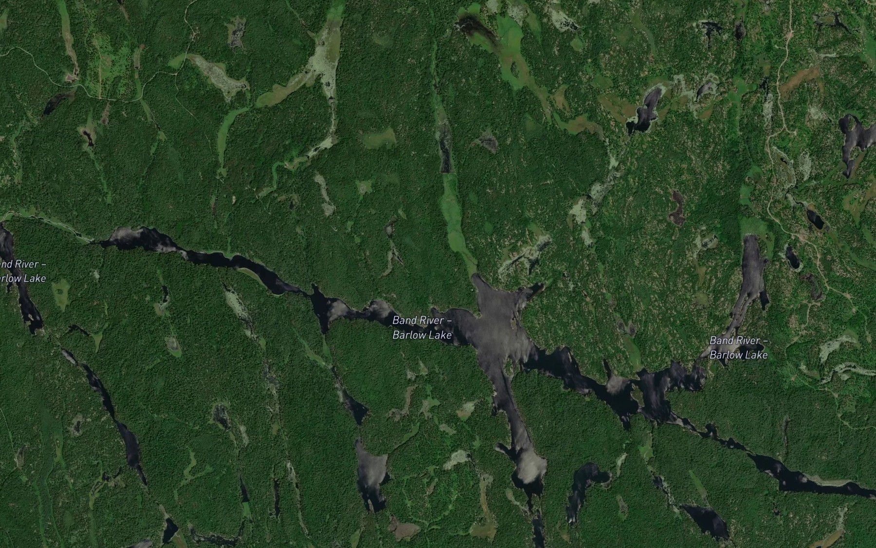 Satellite map of the Crane's Nest Bay