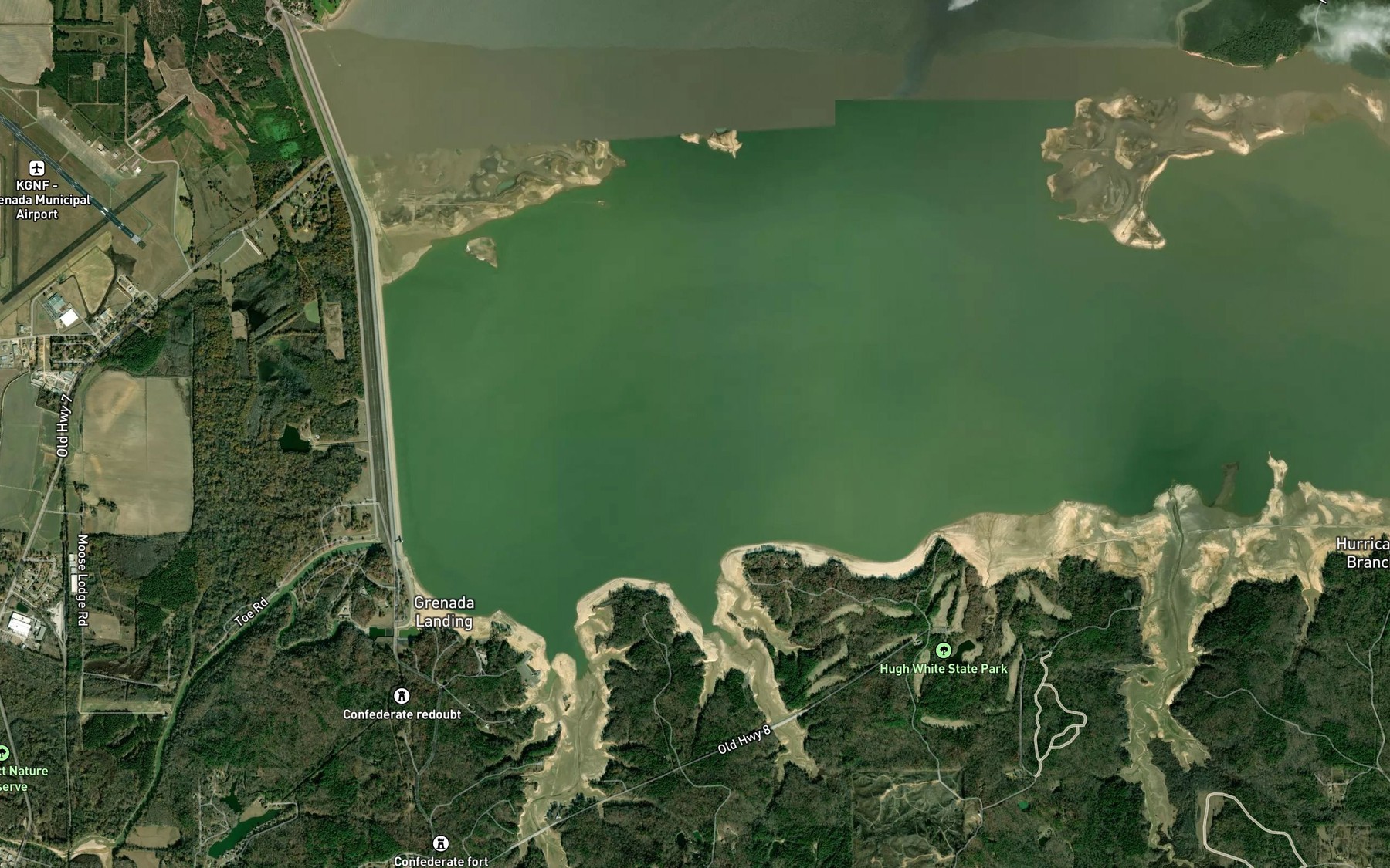 Satellite map of the Skuna River