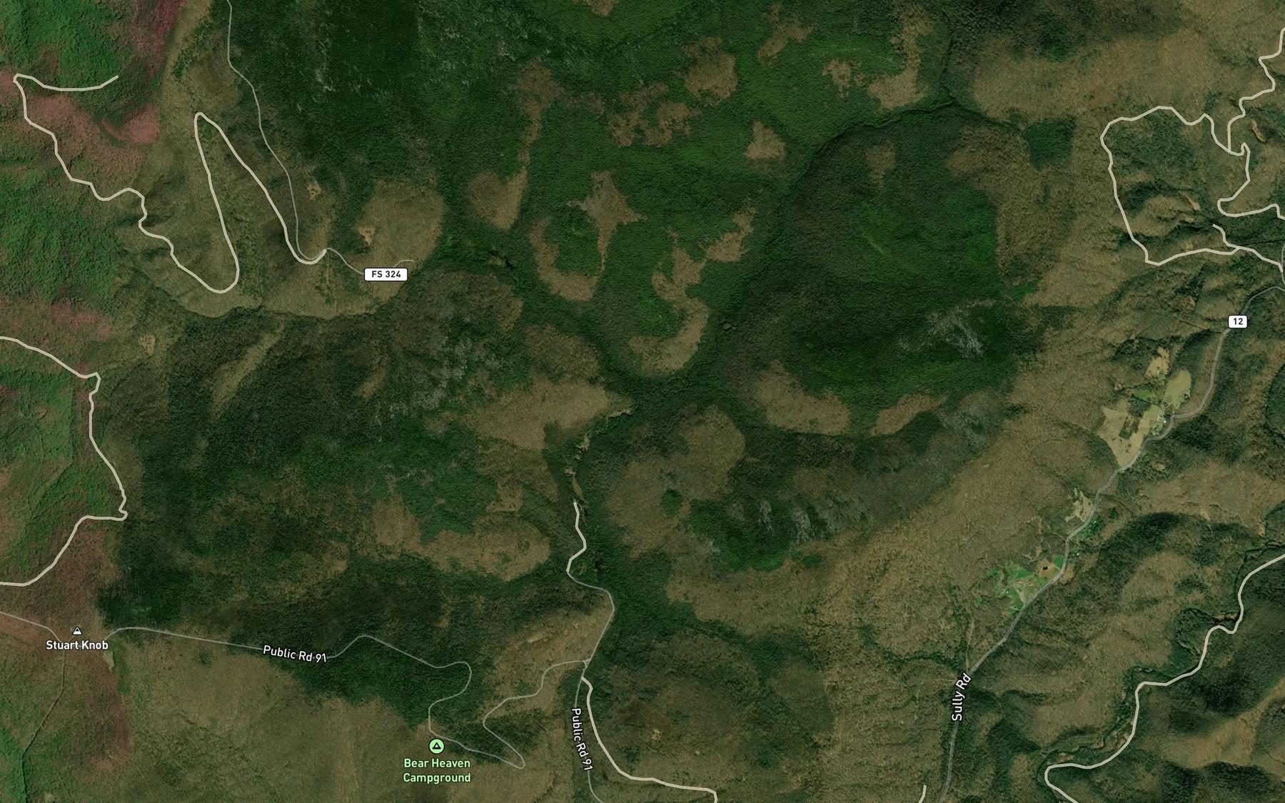 Satellite map of the Yellow Creek