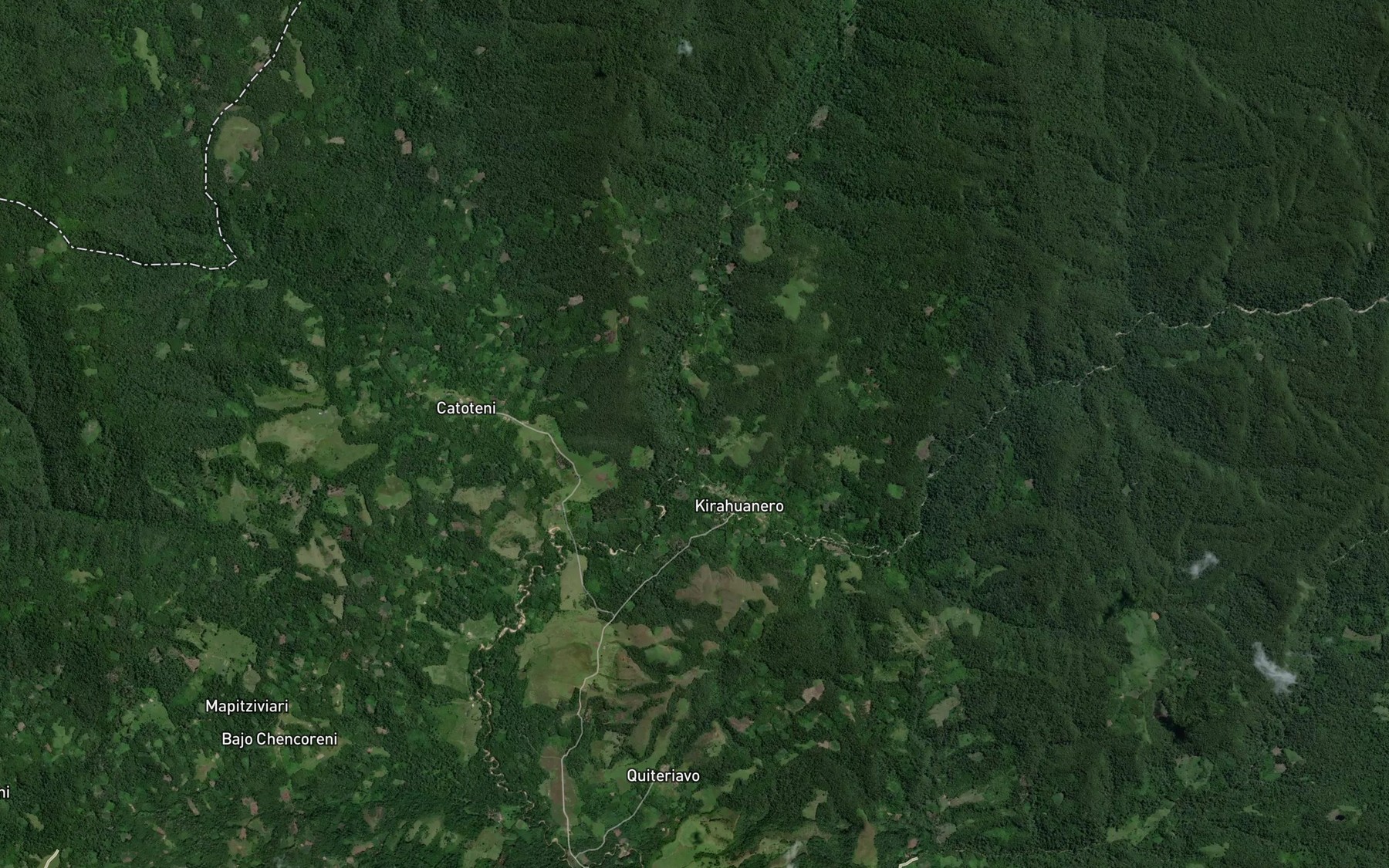 Satellite map of the Quebrada Catoteni