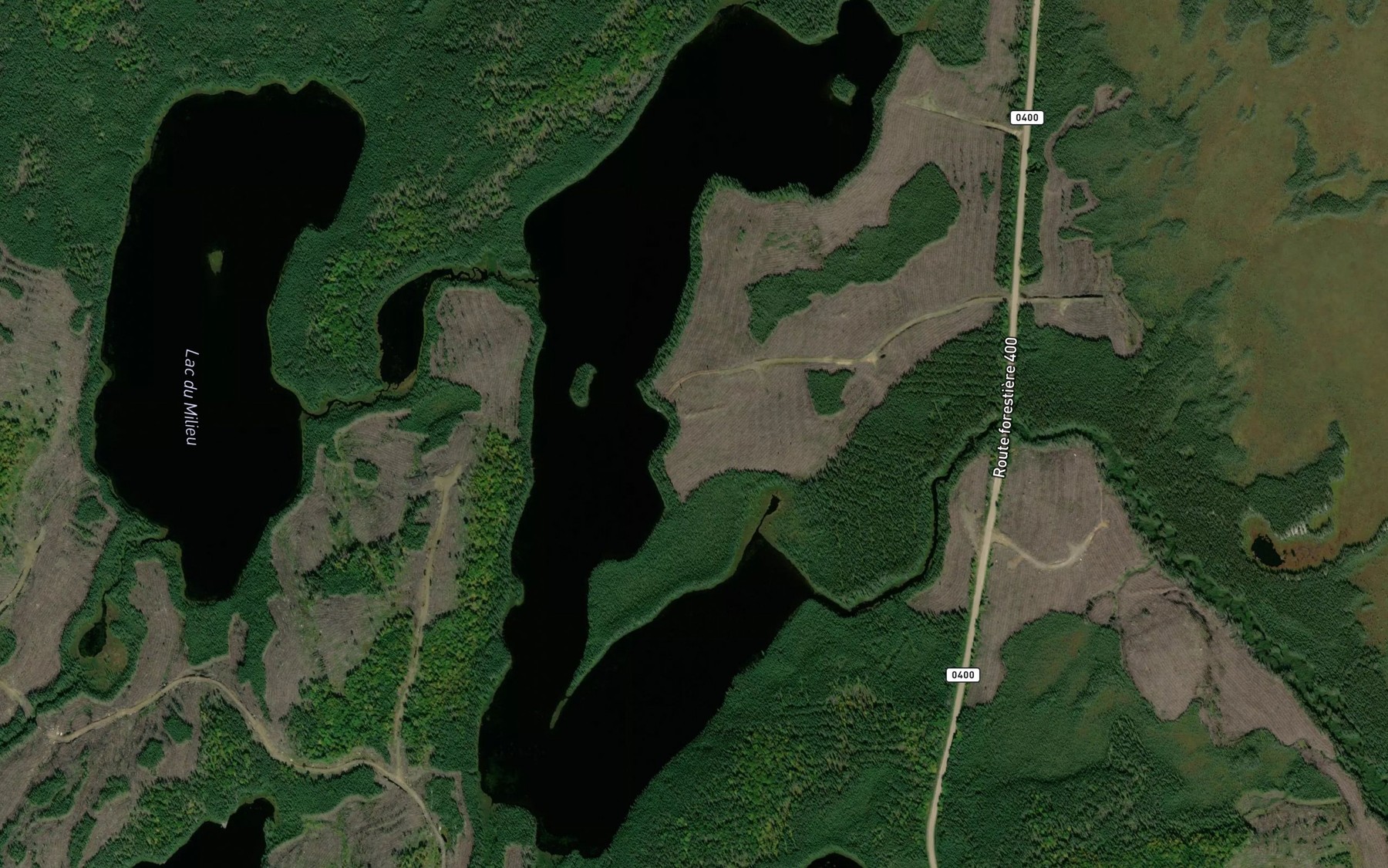 Satellite map of the Lac a Quinze Milles