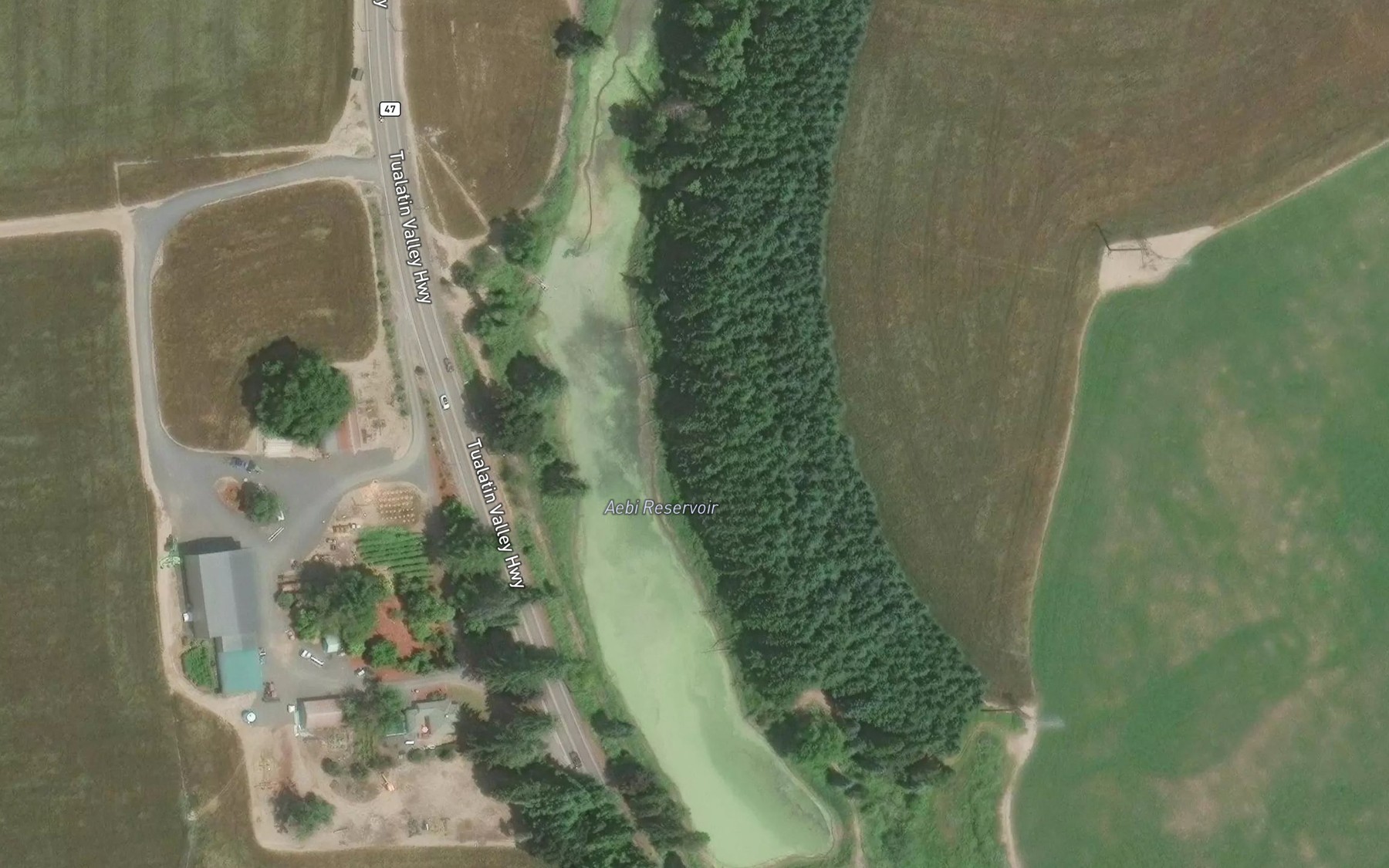 Satellite map of the Aebi Reservoir