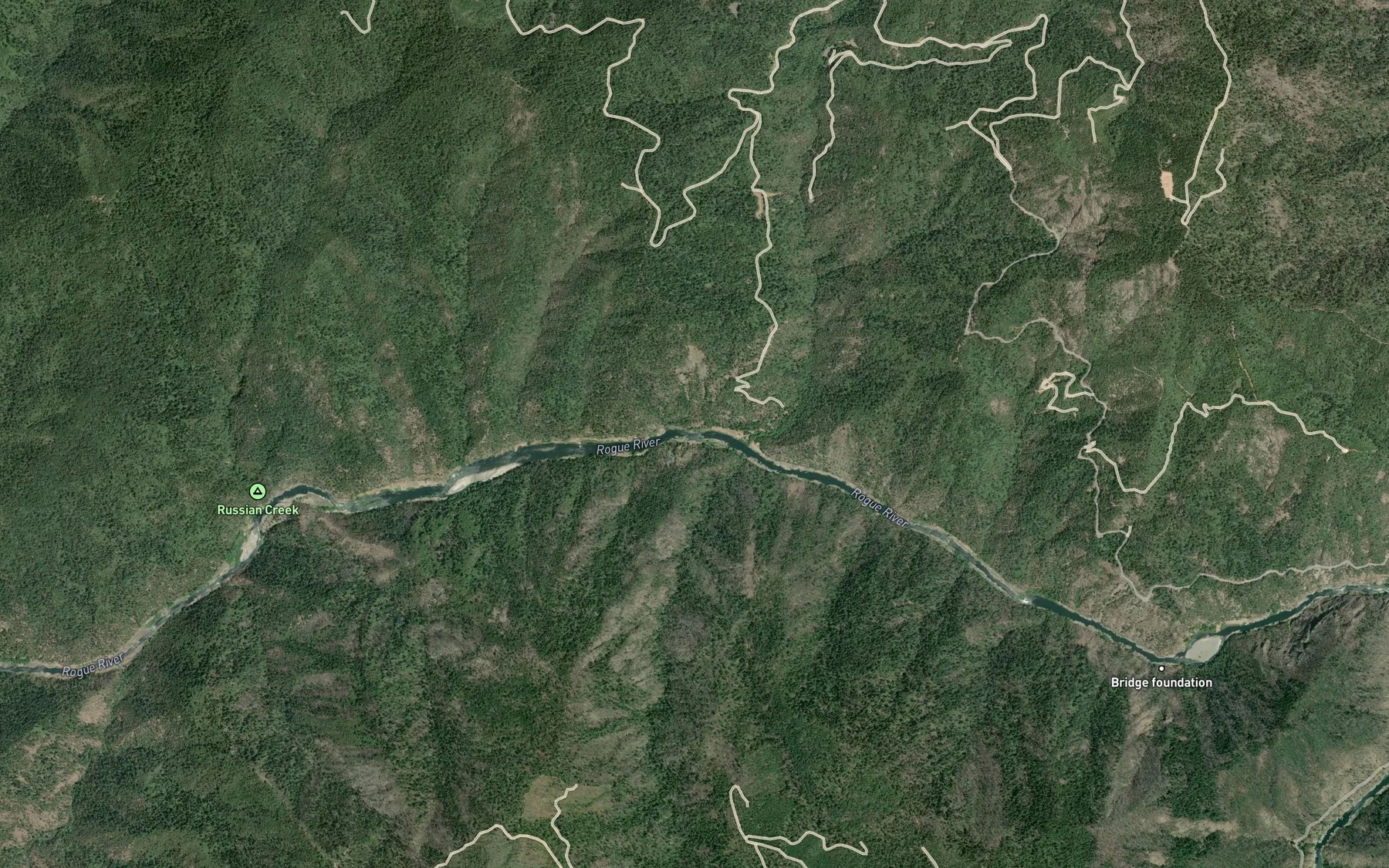 Satellite map of the Big Slide Riffle