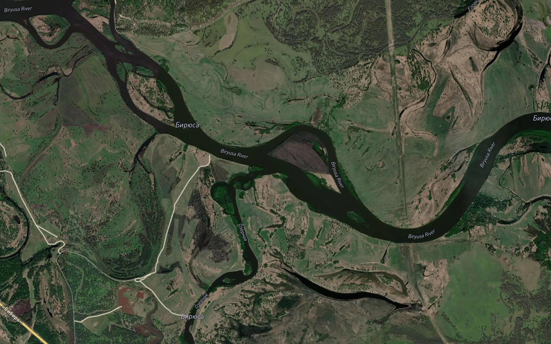 Satellite map of the Protoka Ozernaya