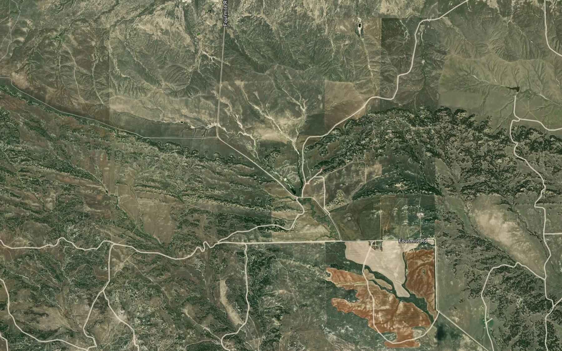 Satellite map of the Fourmile Springs