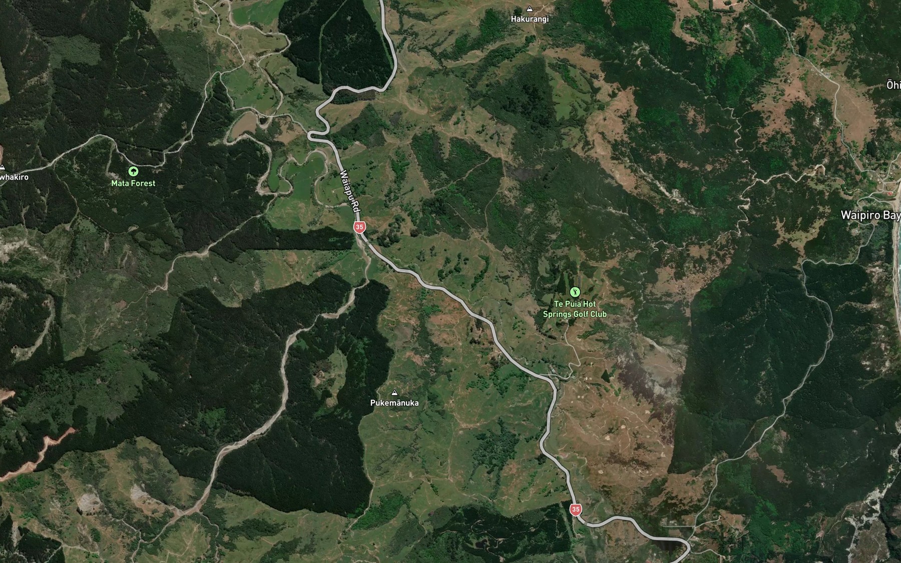 Satellite map of the Makarika Stream